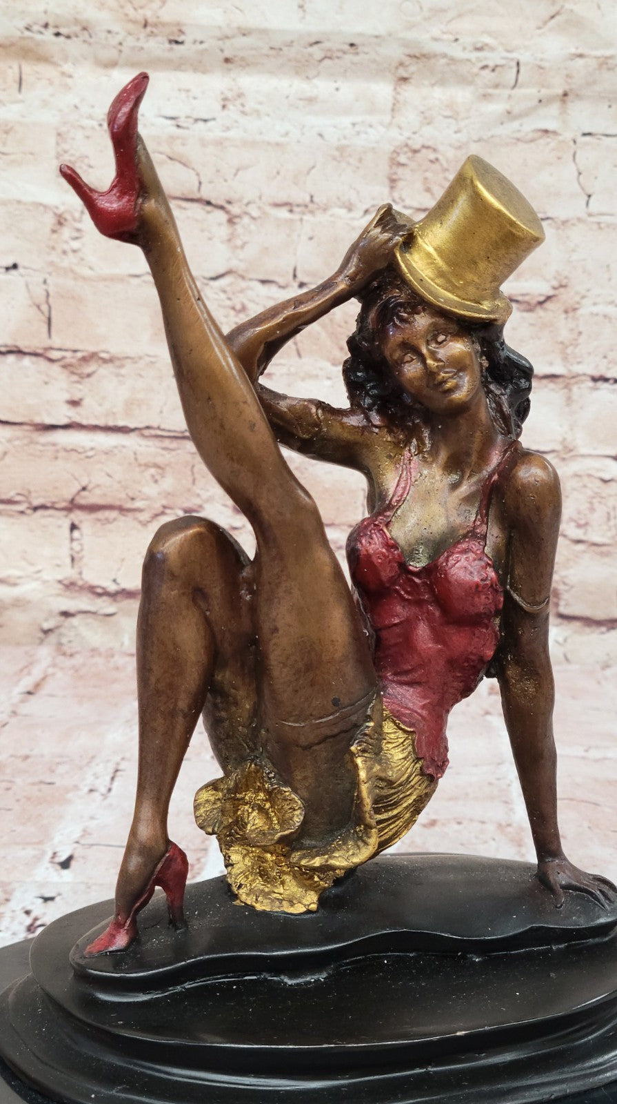 SIGNED COLLETT ART DECO JAZZ DANCER BRONZE STATUE HOT CAST HOME OFFICE FIGURINE