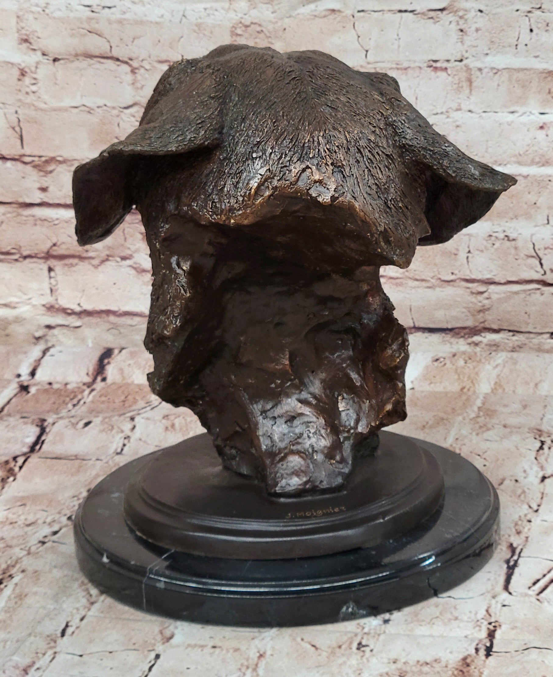 Collectible Bronze Sculpture Golden Retriever Handcrafted Bust Home Decor Figure
