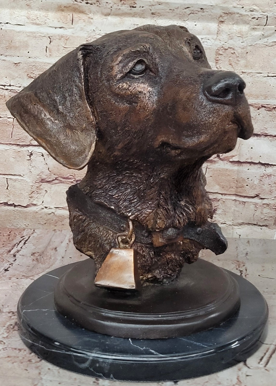 Collectible Bronze Sculpture Golden Retriever Handcrafted Bust Home Decor Figure
