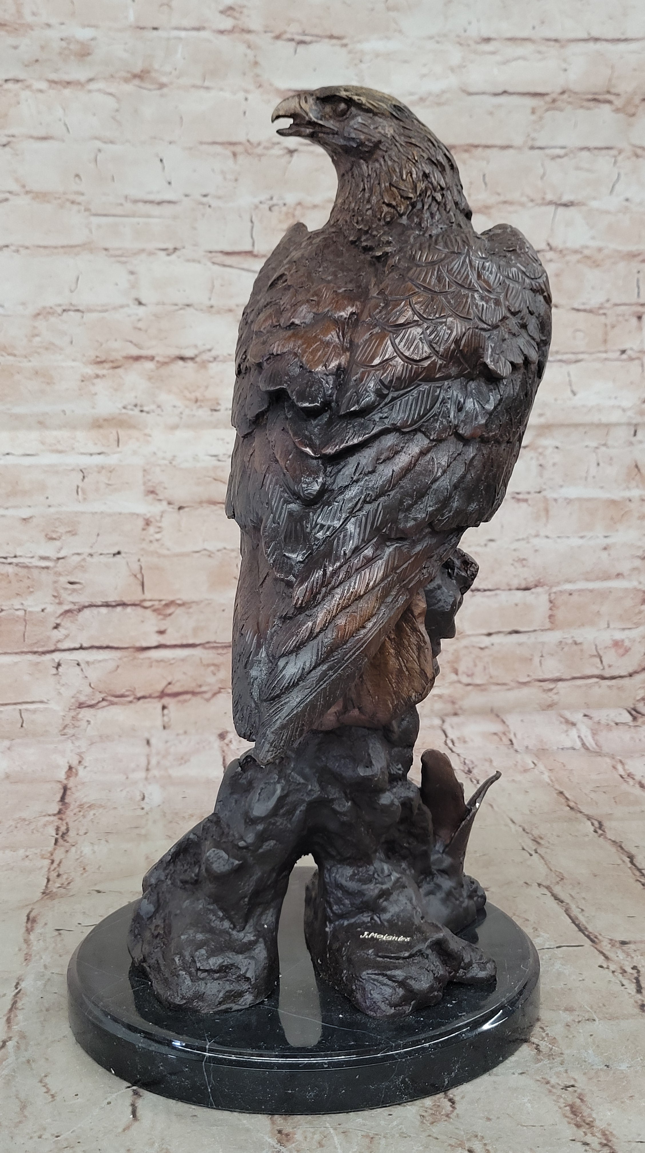 European Design Finery Bald Eagle Bronze Statue – Handmade Lost Wax Art