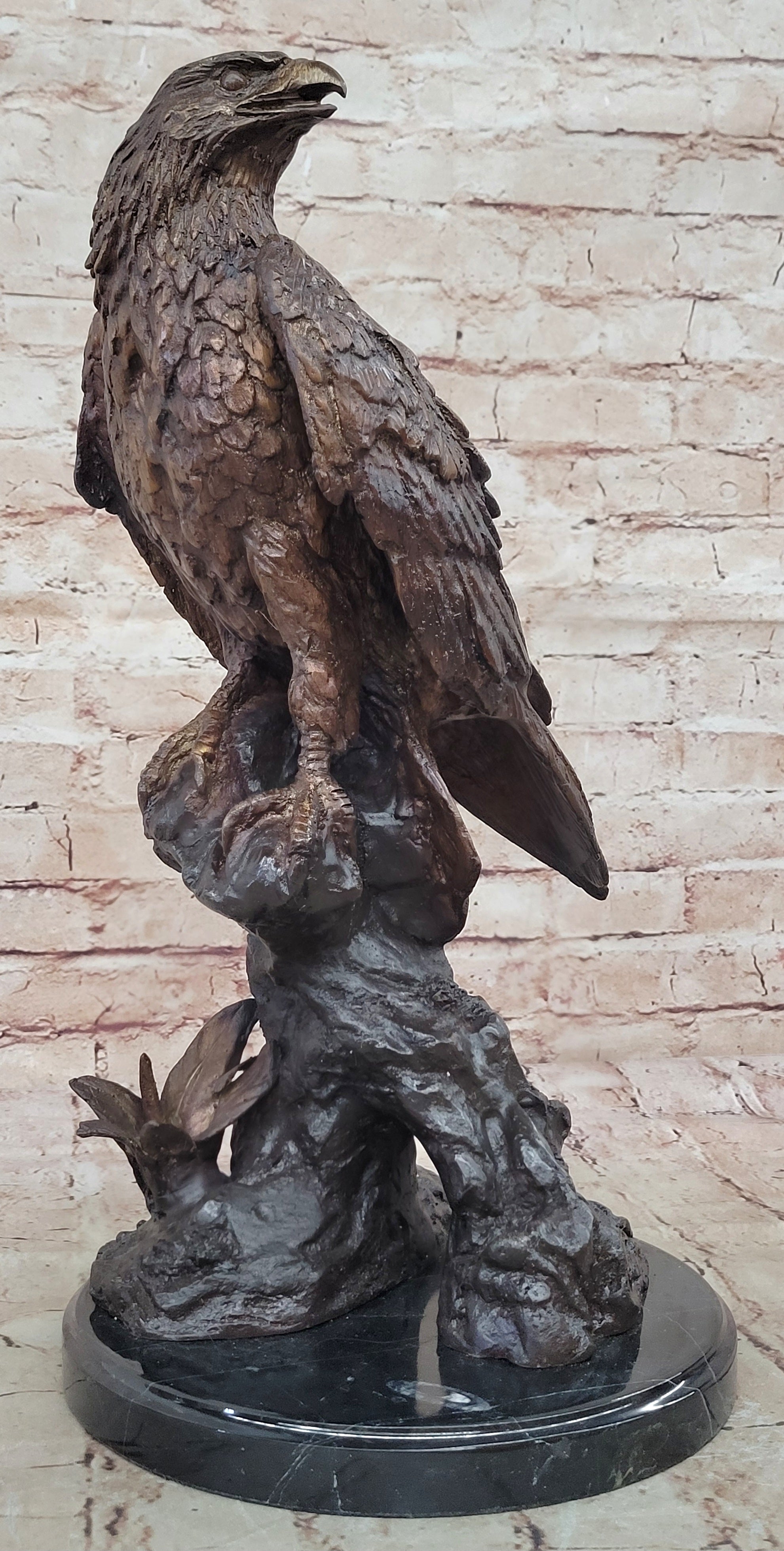 European Design Finery Eagle Flight Quality Lost Wax Bronze Statue Hand Made Art