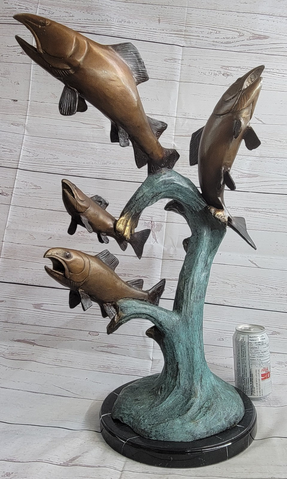 Original Artwork by Maris 4 Fishes Fish Ocean Bronze Sculpture Statue Deco Decor