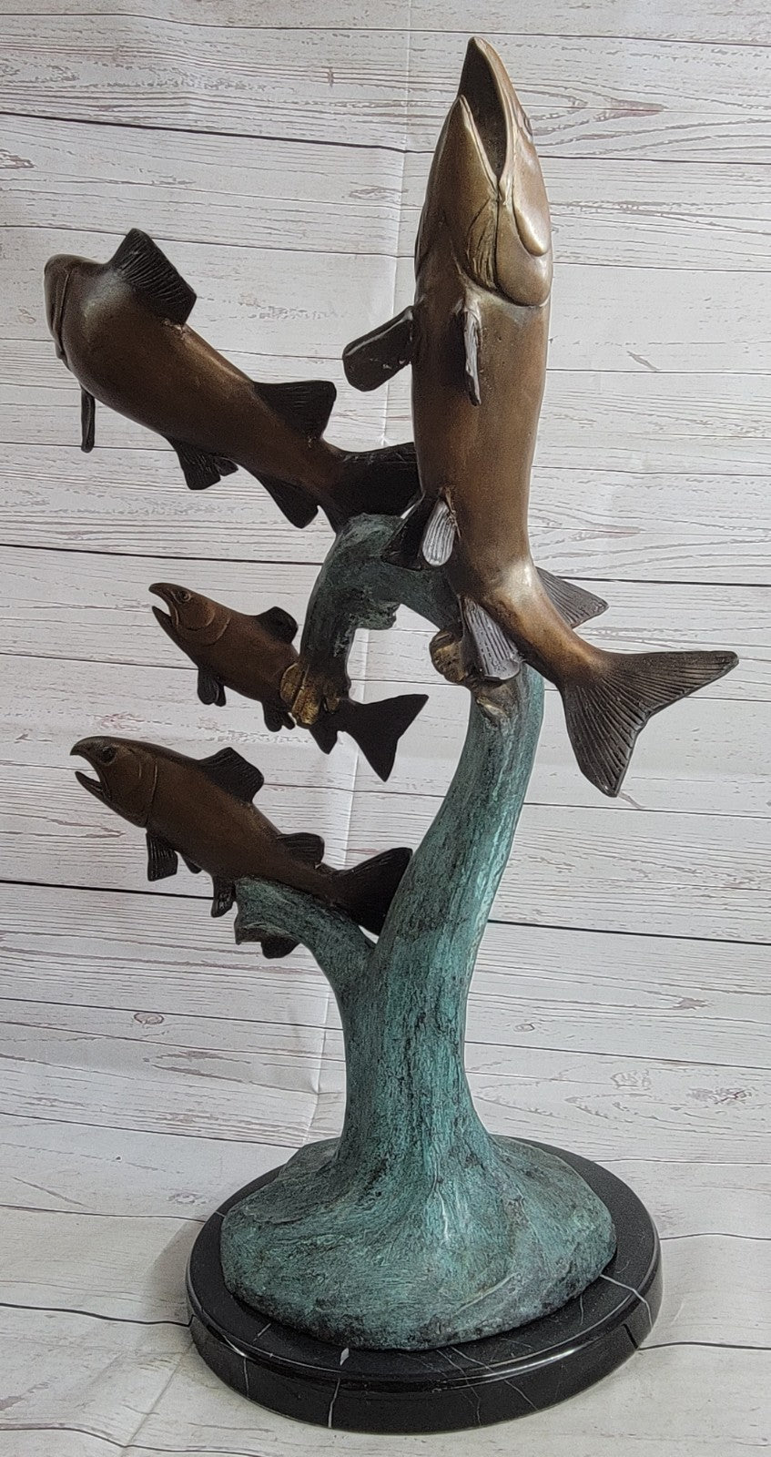 Original Artwork by Maris 4 Fishes Fish Ocean Bronze Sculpture Statue Deco Decor