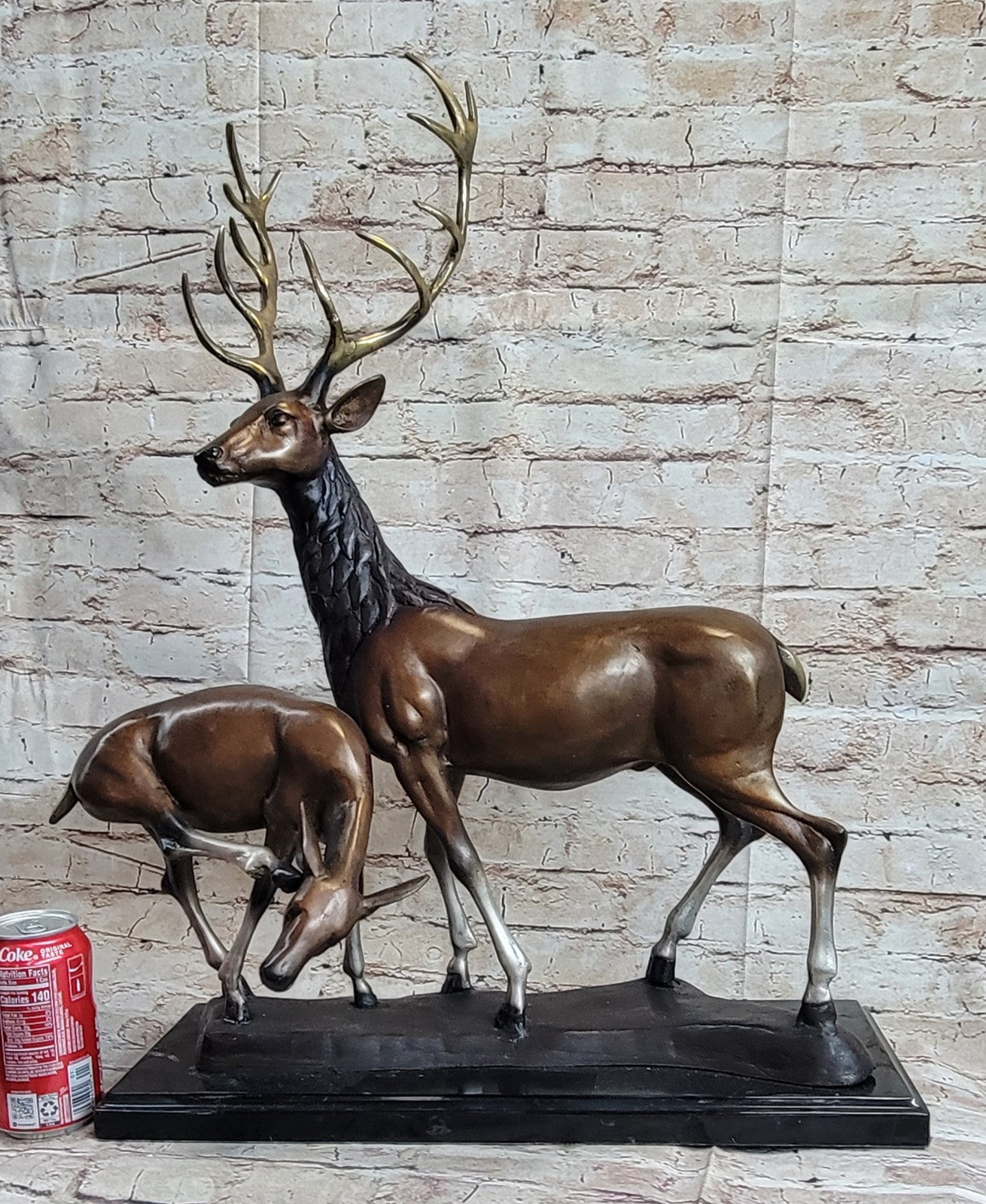 Marius Limited Edition Bronze Sculpture: Deer Family Decor Figurine Figure