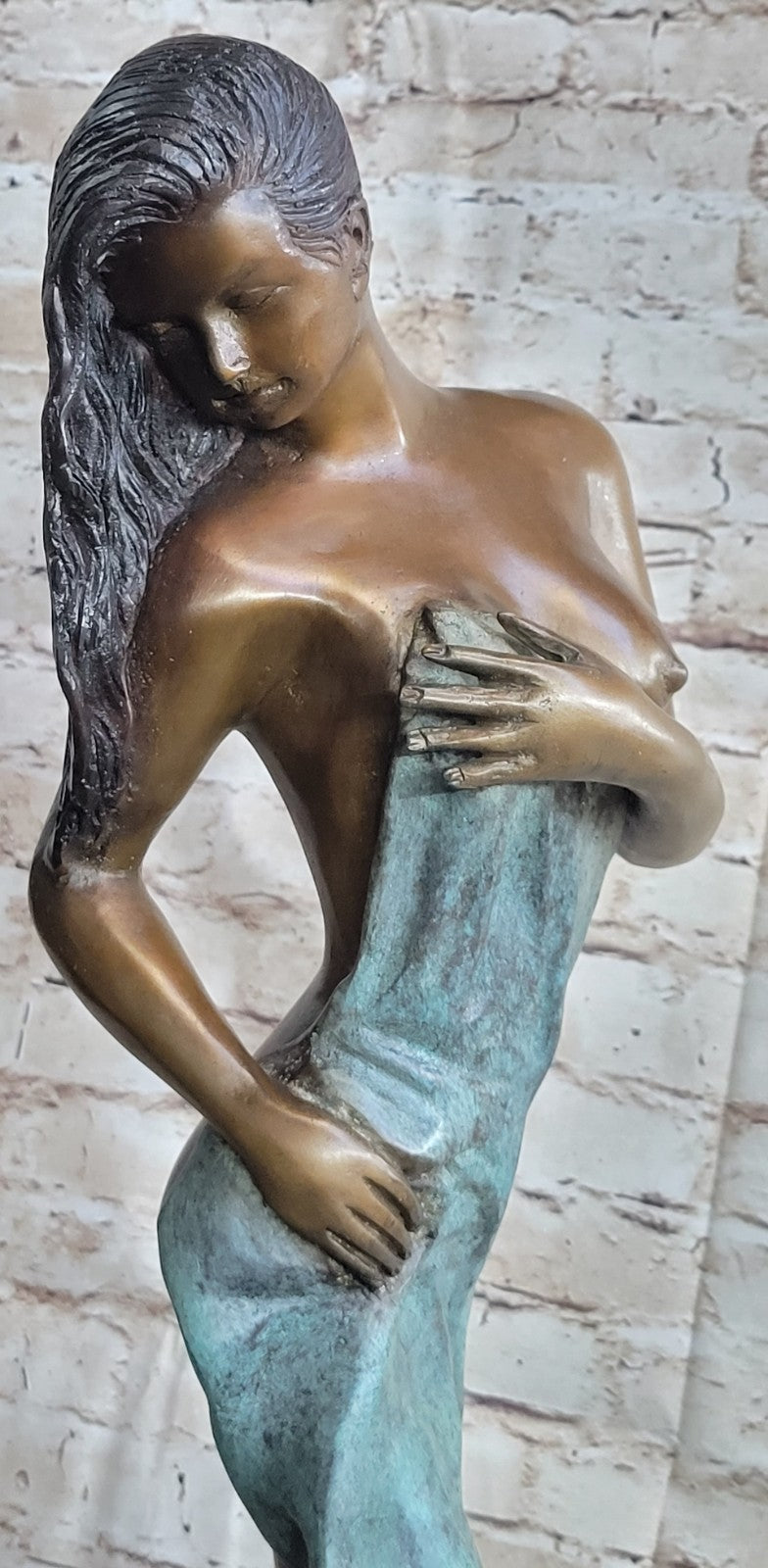 Original Hot Cast Bronze Nude Lady - Elegant Female Figurine - Signed Erotic Artwork Statue
