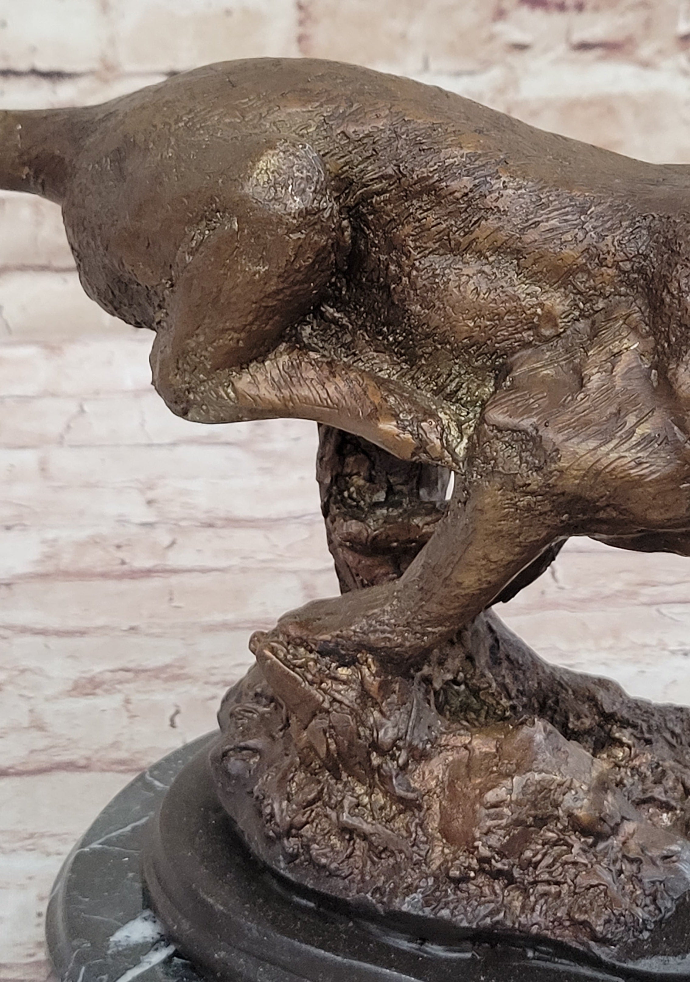 Art Deco Hot Cast Collectible Puma Mountain Lion Bronze Sculpture Statue Figure