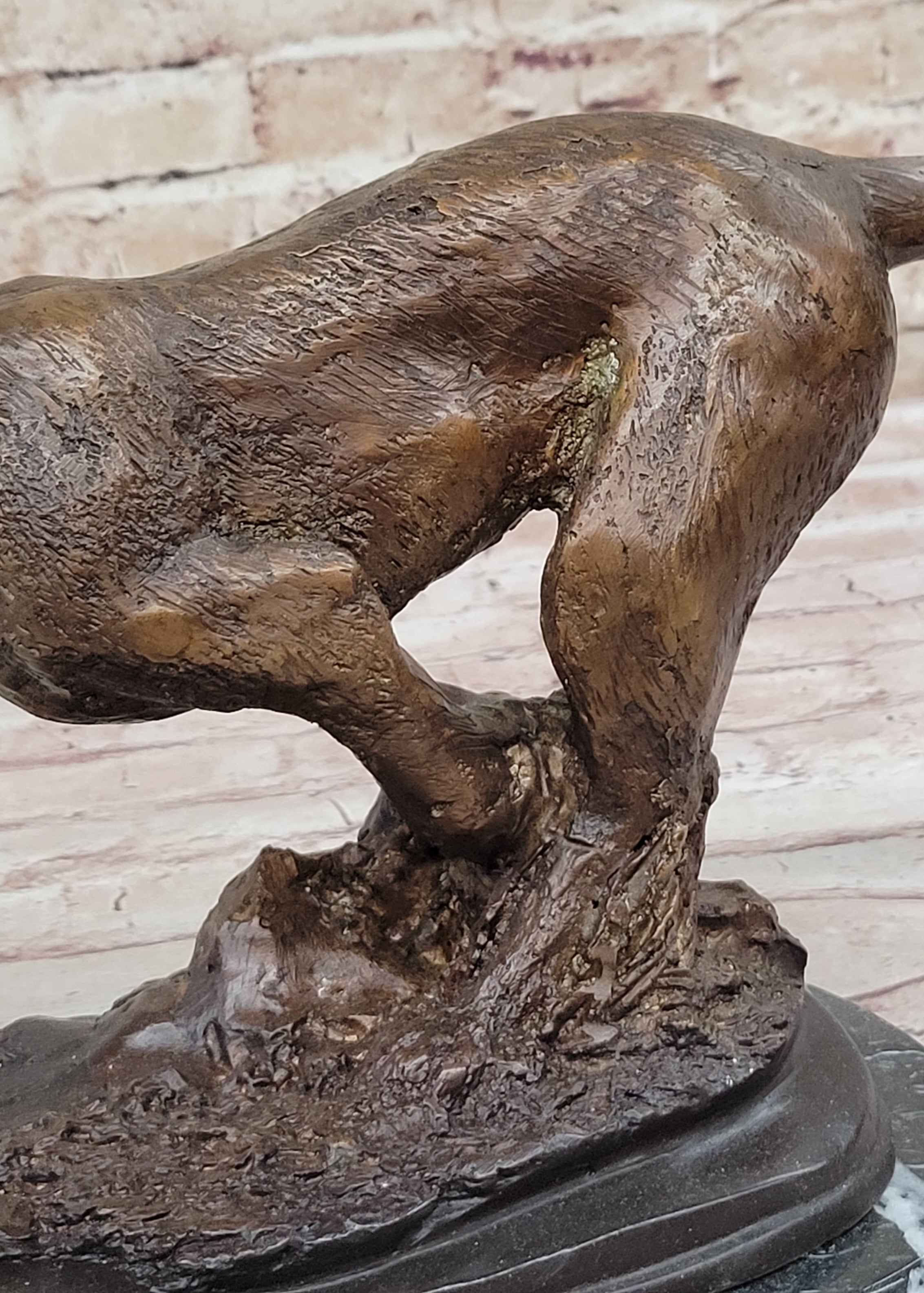 Art Deco Hot Cast Collectible Puma Mountain Lion Bronze Sculpture Statue Figure