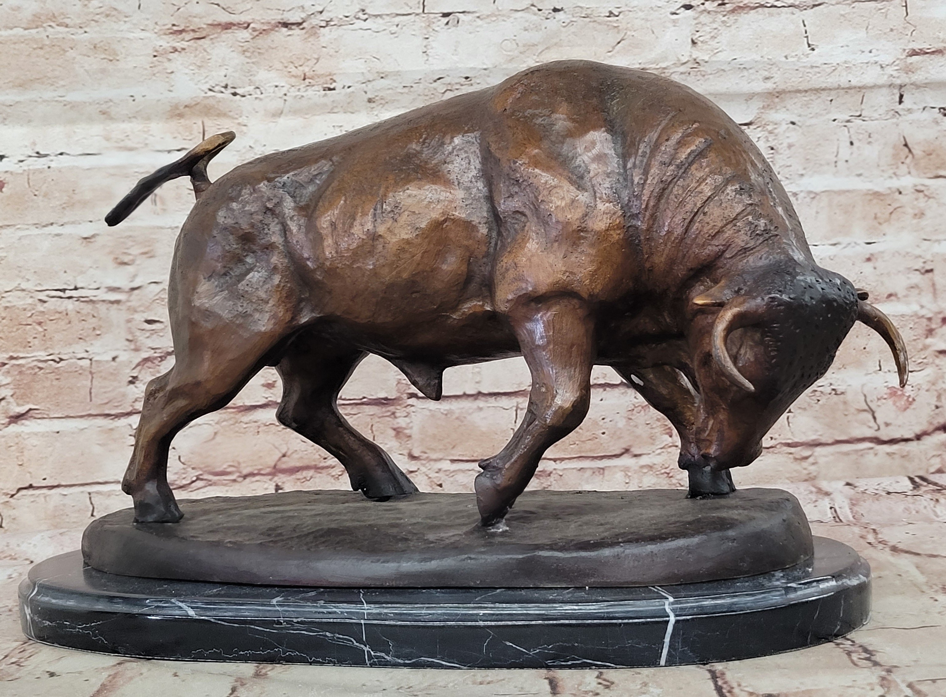 BRONZE BULL Wall St LARGE SIZE MONU Rodeo Ranch Mascot PBR TORO beef steak knife