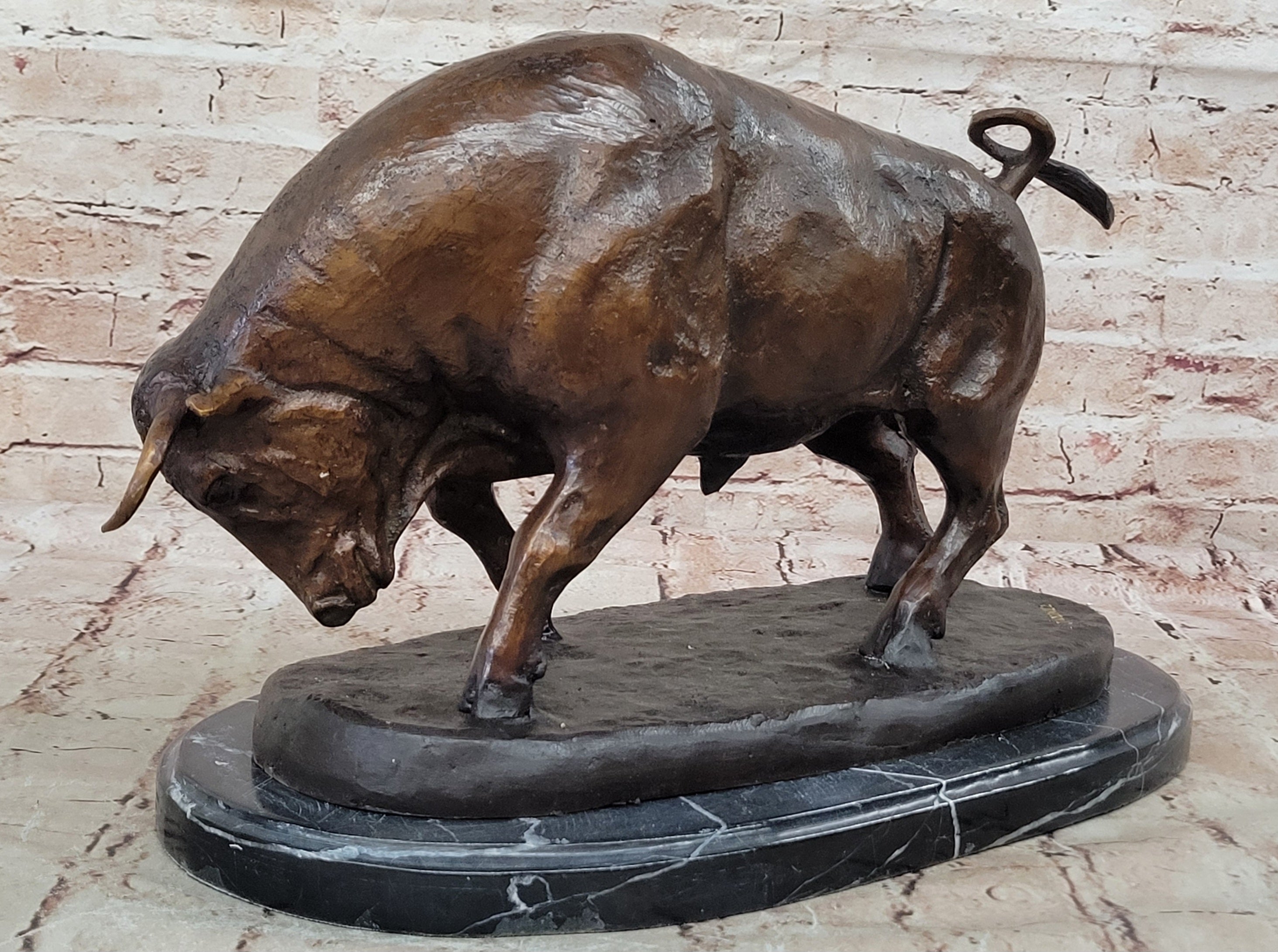 BRONZE BULL Wall St LARGE SIZE MONU Rodeo Ranch Mascot PBR TORO beef steak knife