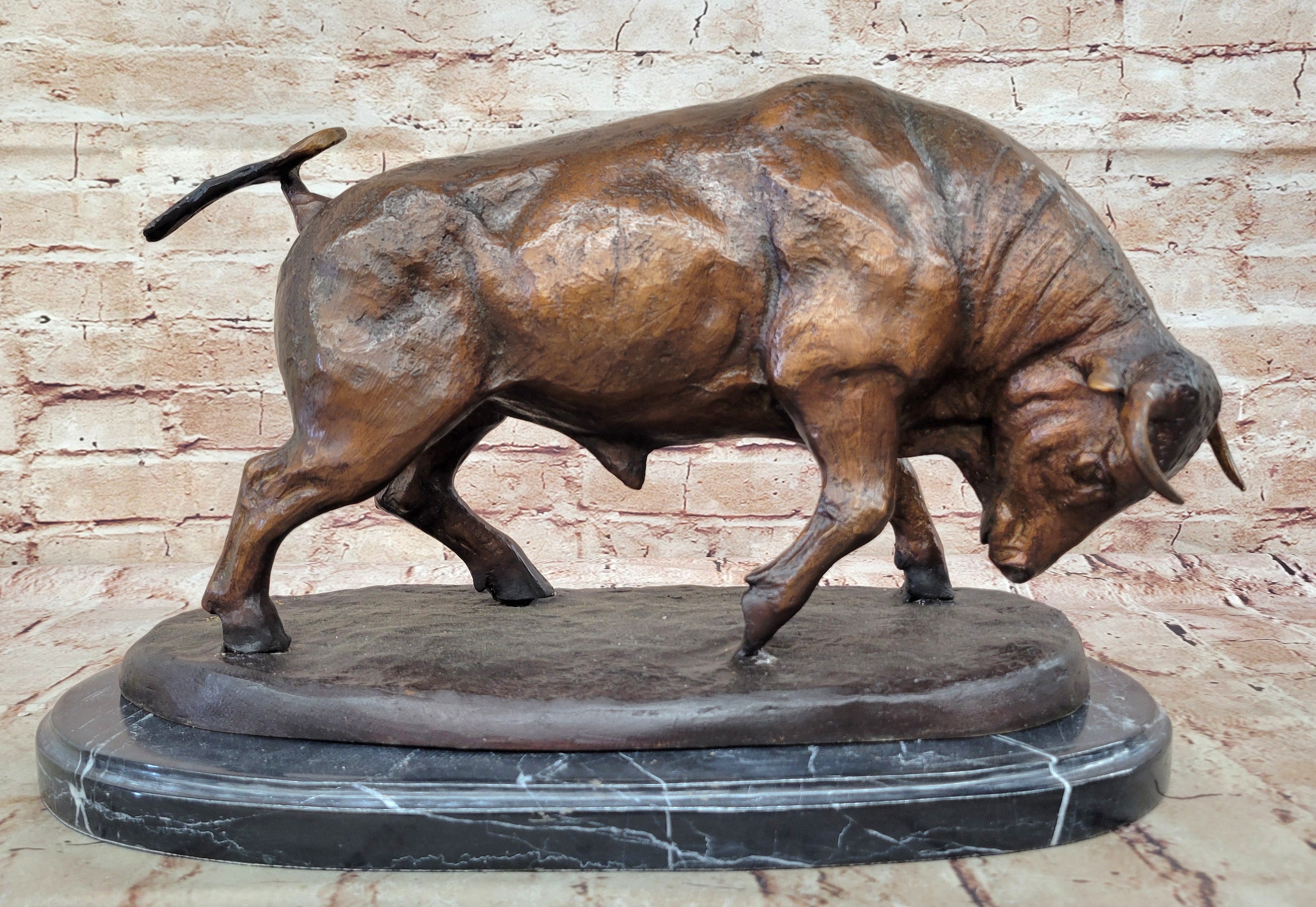 BRONZE BULL Wall St LARGE SIZE MONU Rodeo Ranch Mascot PBR TORO beef steak knife