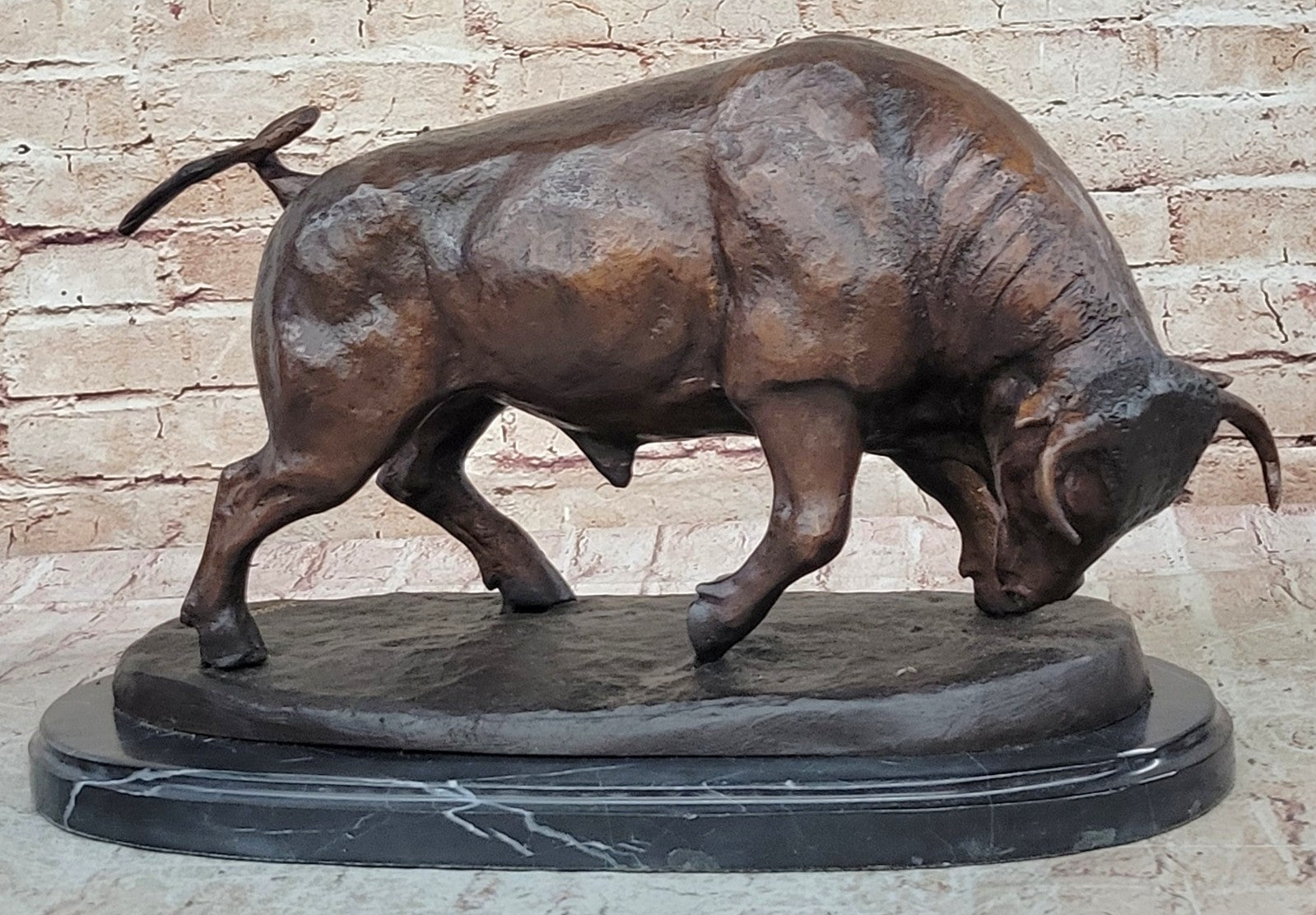 BRONZE BULL Wall St LARGE SIZE MONU Rodeo Ranch Mascot PBR TORO beef steak knife