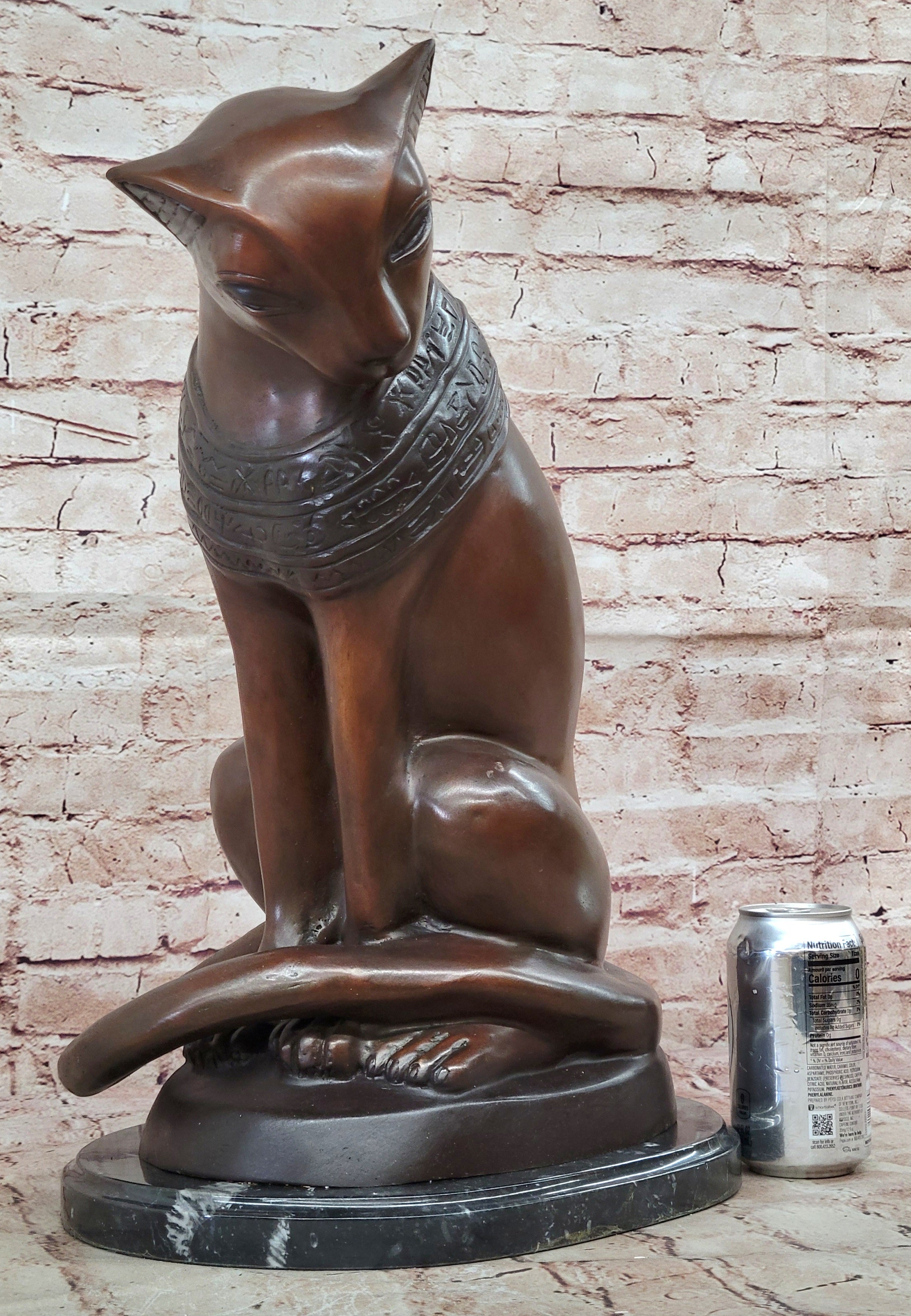 Egyptian Bronze Cat beautiful rare antiquity Lost Wax Method Artwork