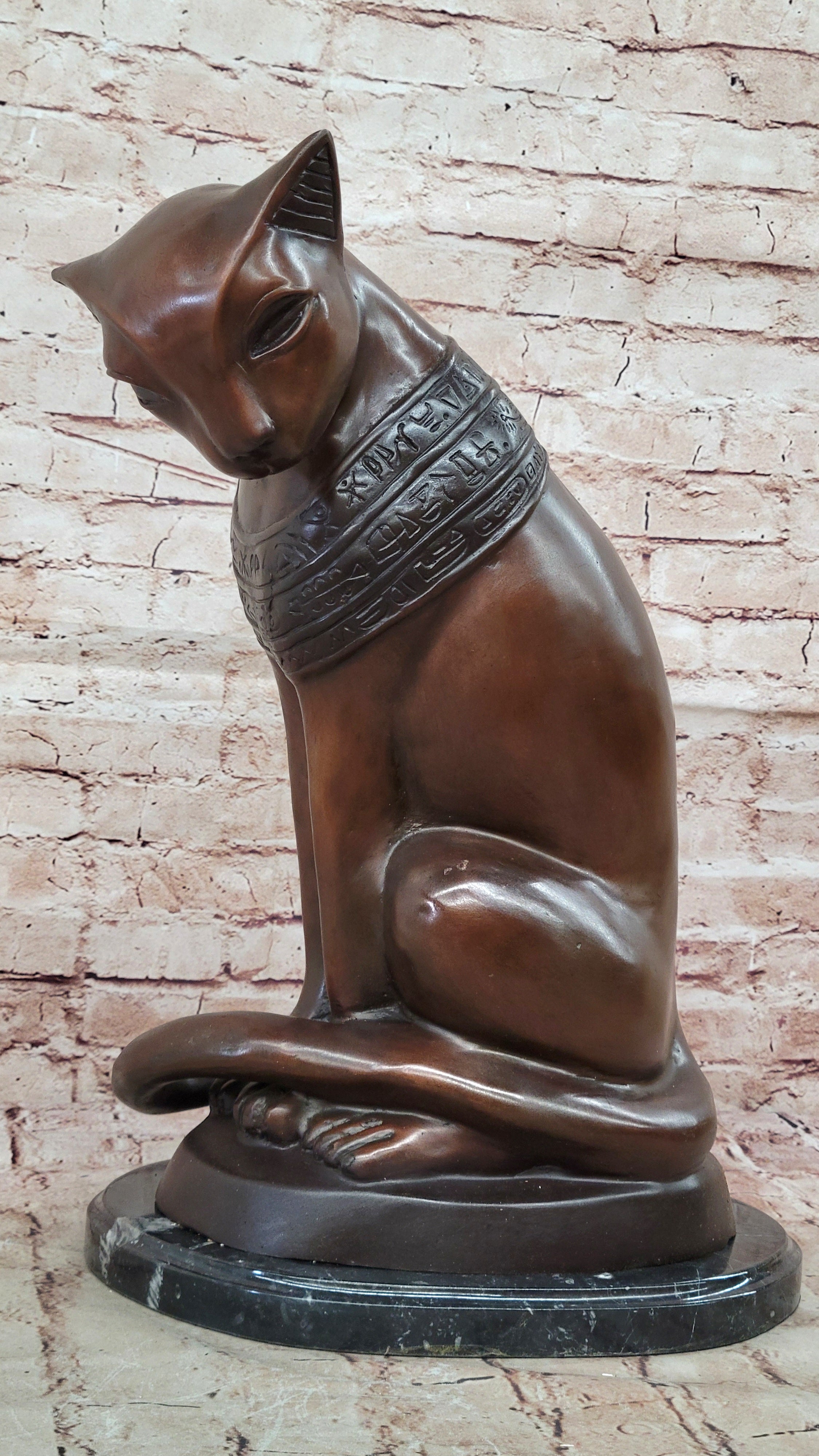 Egyptian Bronze Cat beautiful rare antiquity Lost Wax Method Artwork
