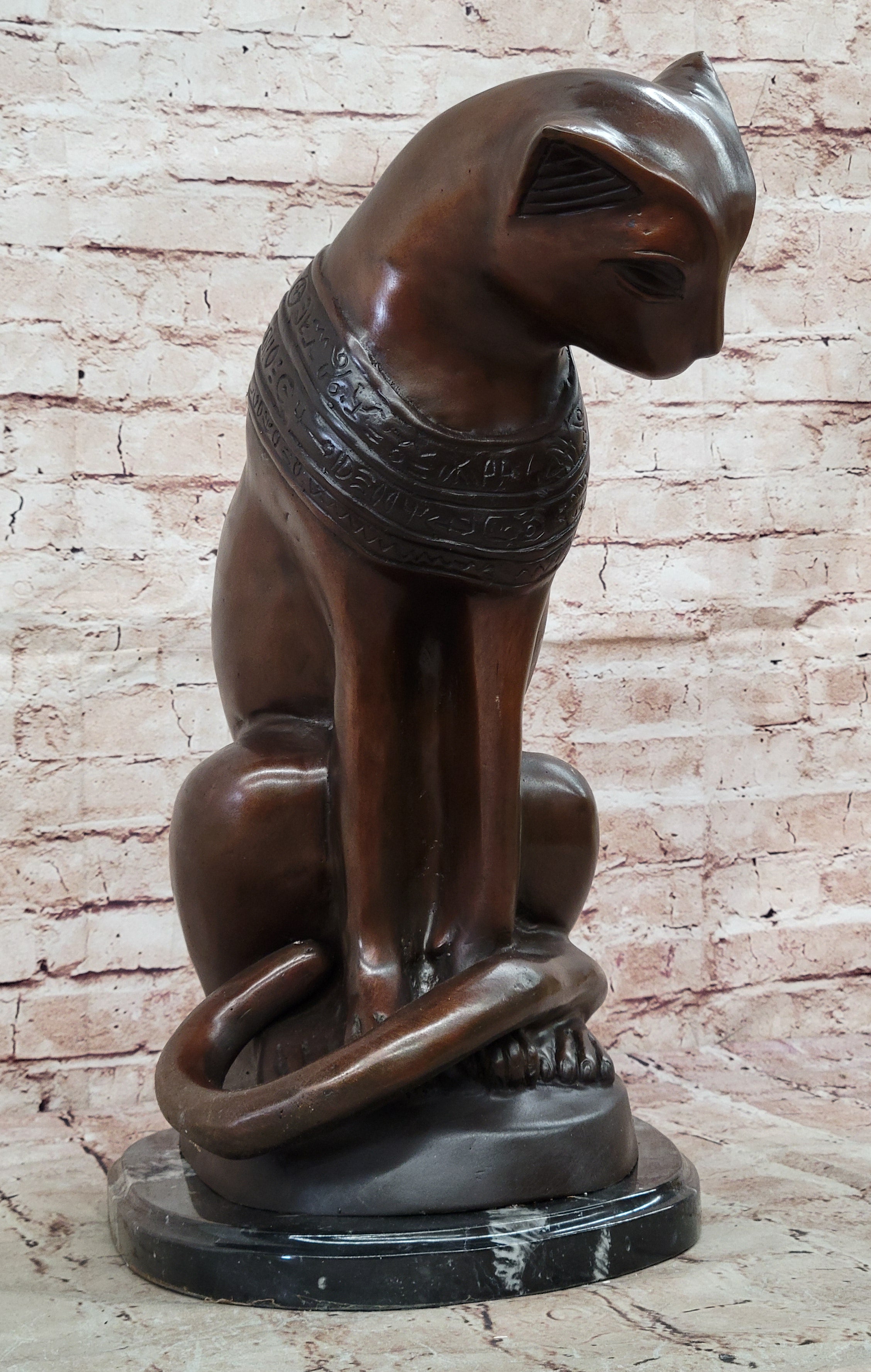 Egyptian Bronze Cat beautiful rare antiquity Lost Wax Method Artwork