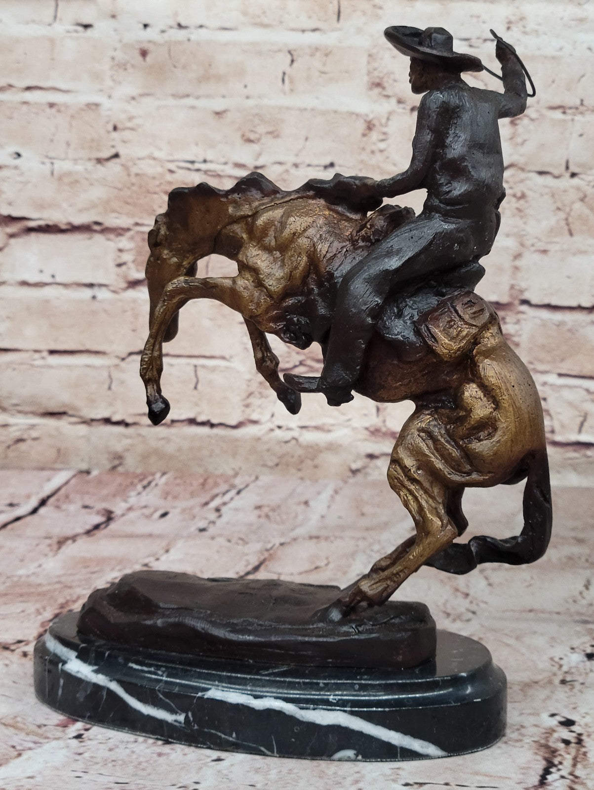 Bronco Buster by Remington Bronze Sculpture Art Deco Hot Cast Figurine Figure