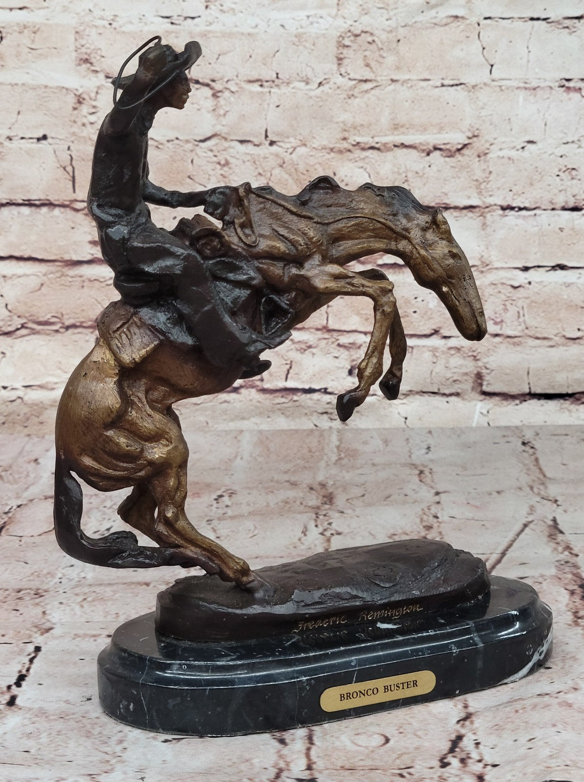 Bronco Buster by Remington Bronze Sculpture Art Deco Hot Cast Figurine Figure