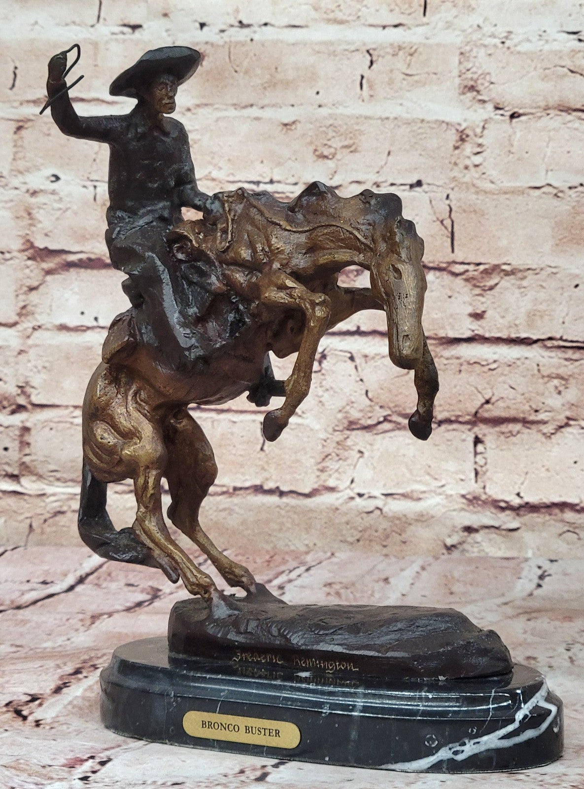 Bronco Buster by Remington Bronze Sculpture Art Deco Hot Cast Figurine Figure