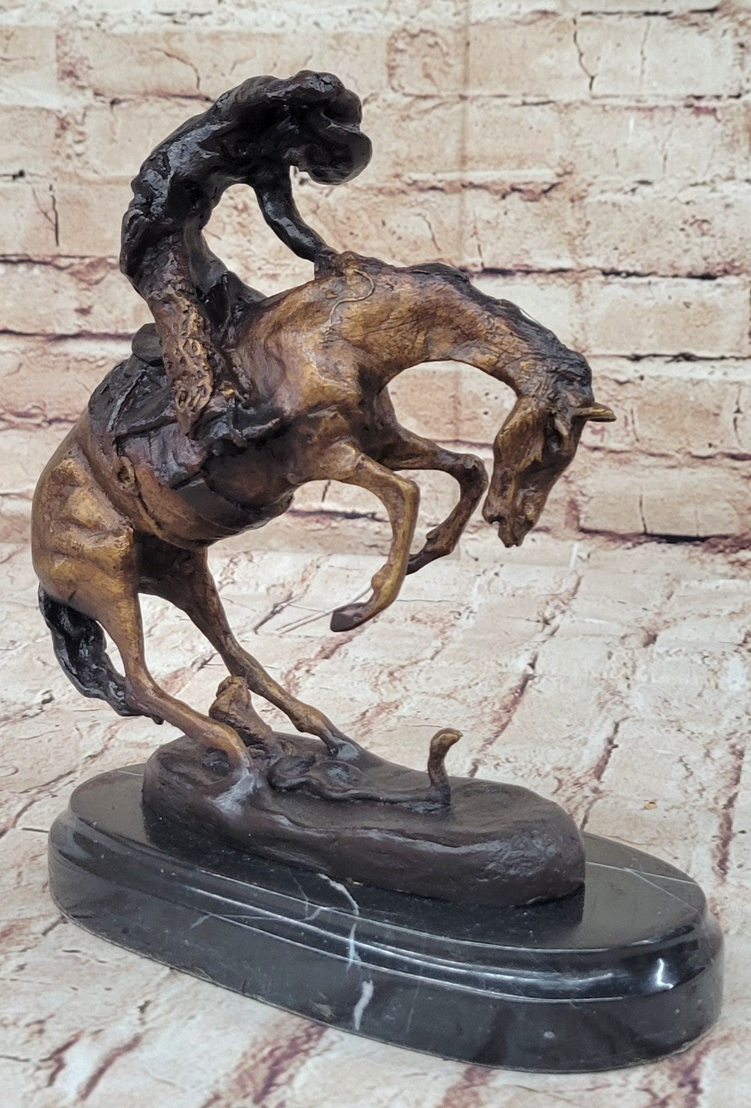 BRONZE FREDERIC REMINGTON RATTLESNAKE SCULPTURE STATUE COLLECTIBLE NEW FIGURINE