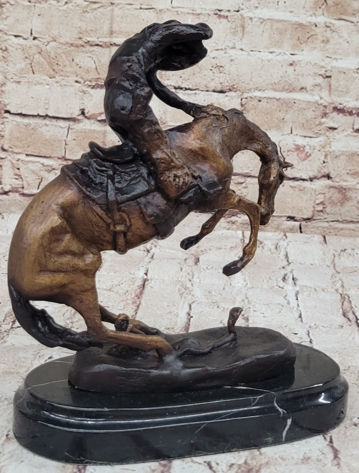BRONZE FREDERIC REMINGTON RATTLESNAKE SCULPTURE STATUE COLLECTIBLE NEW FIGURINE