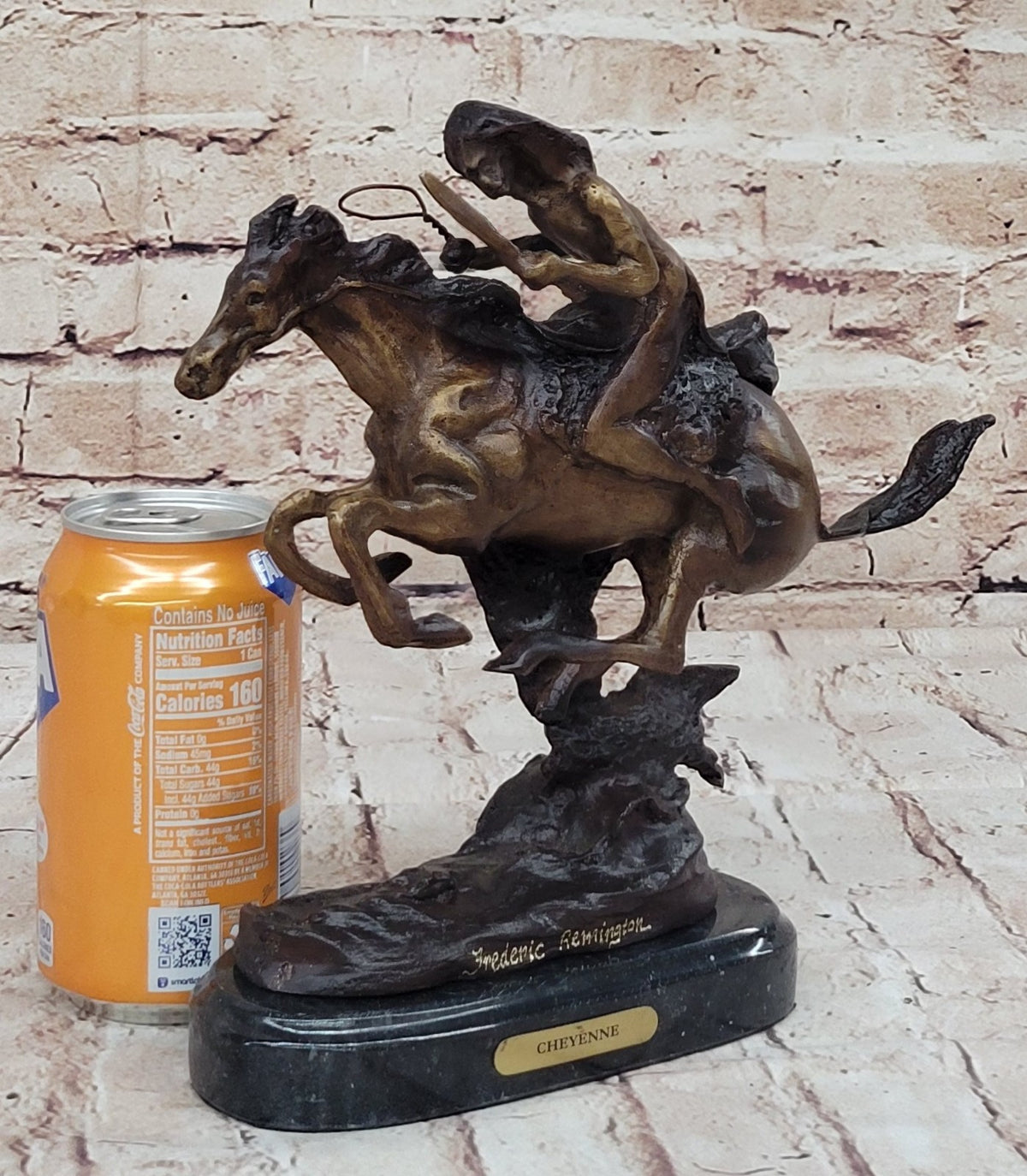 VTG REPRODUCTION FREDERIC REMINGTON "THE CHEYENNE" CAST BRONZE SCULPTURE, NICE