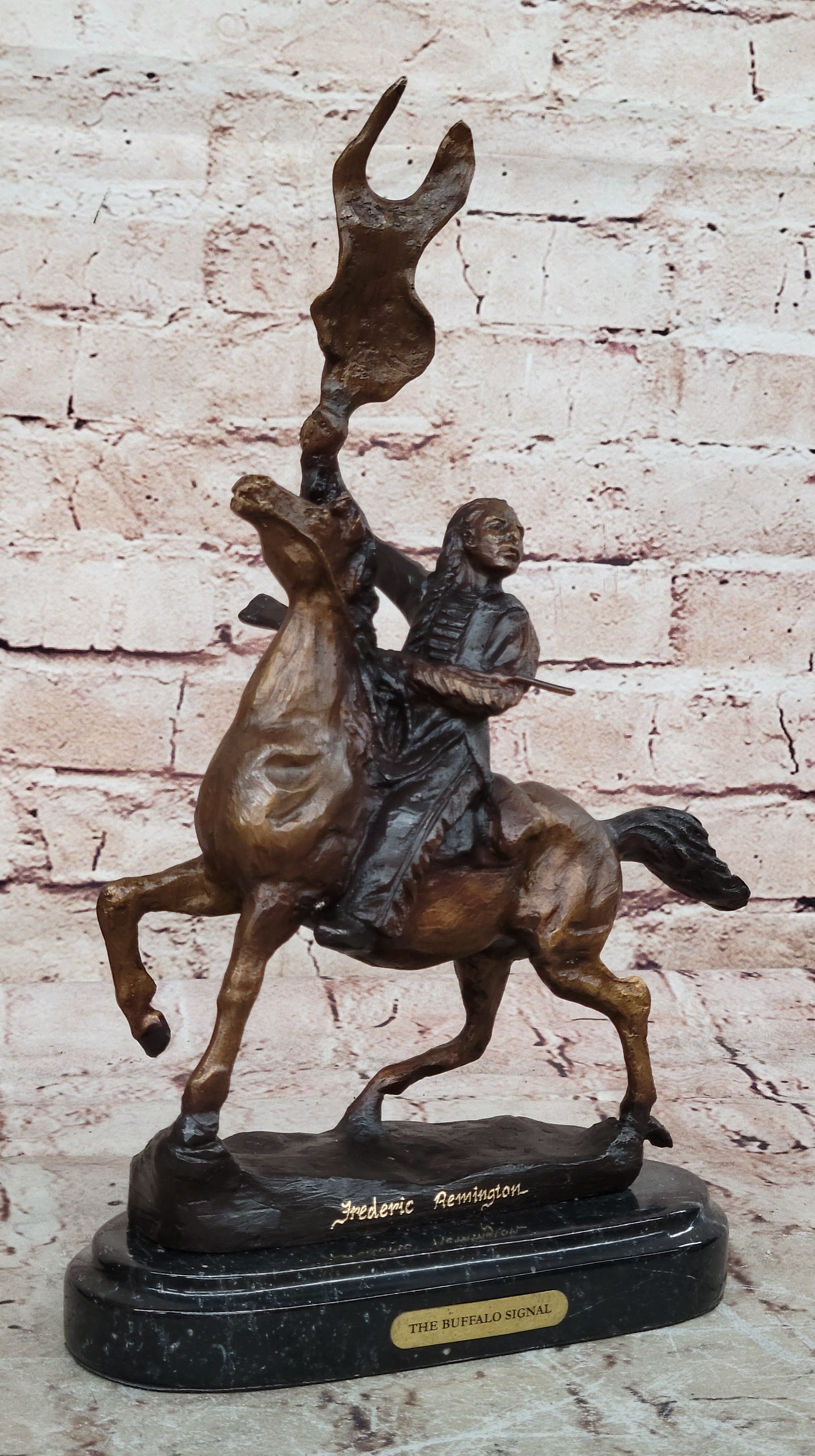 Handcrafted bronze sculpture SALE Indian American Native Remington`S Frederic