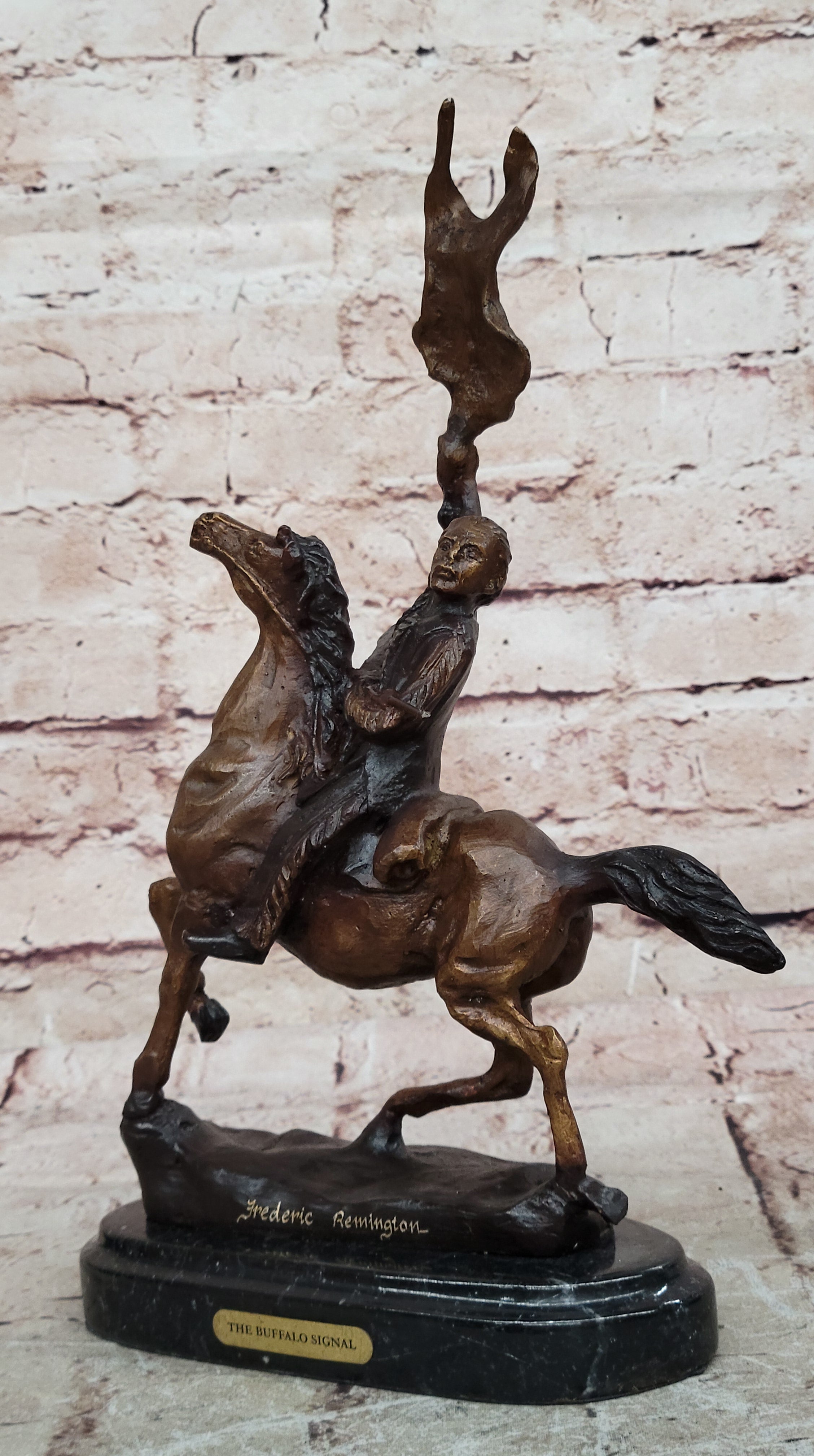 Handcrafted bronze sculpture SALE Indian American Native Remington`S Frederic