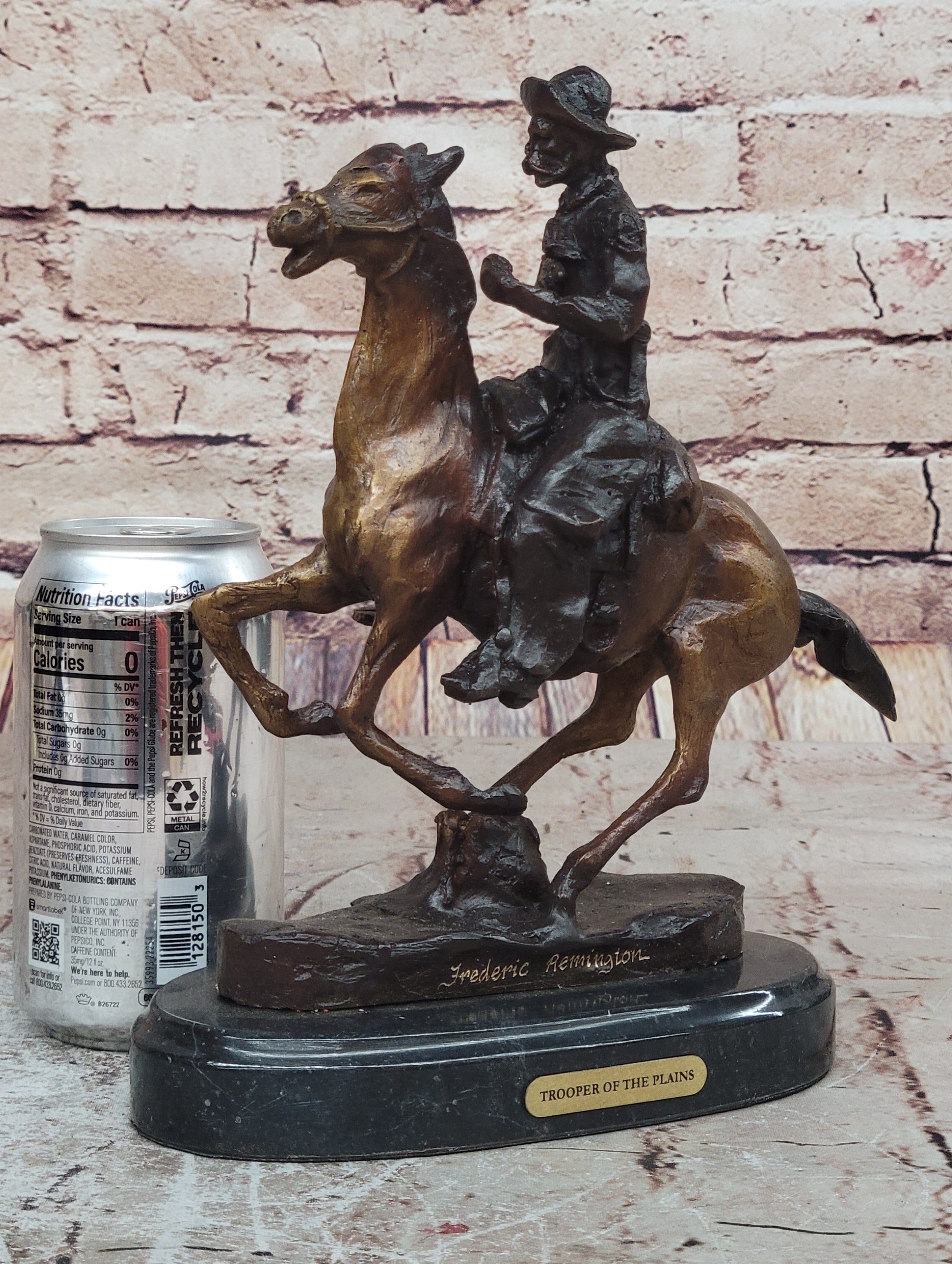 Trooper of the Plains by Frederic Remington – Western Bronze Desktop Statue
