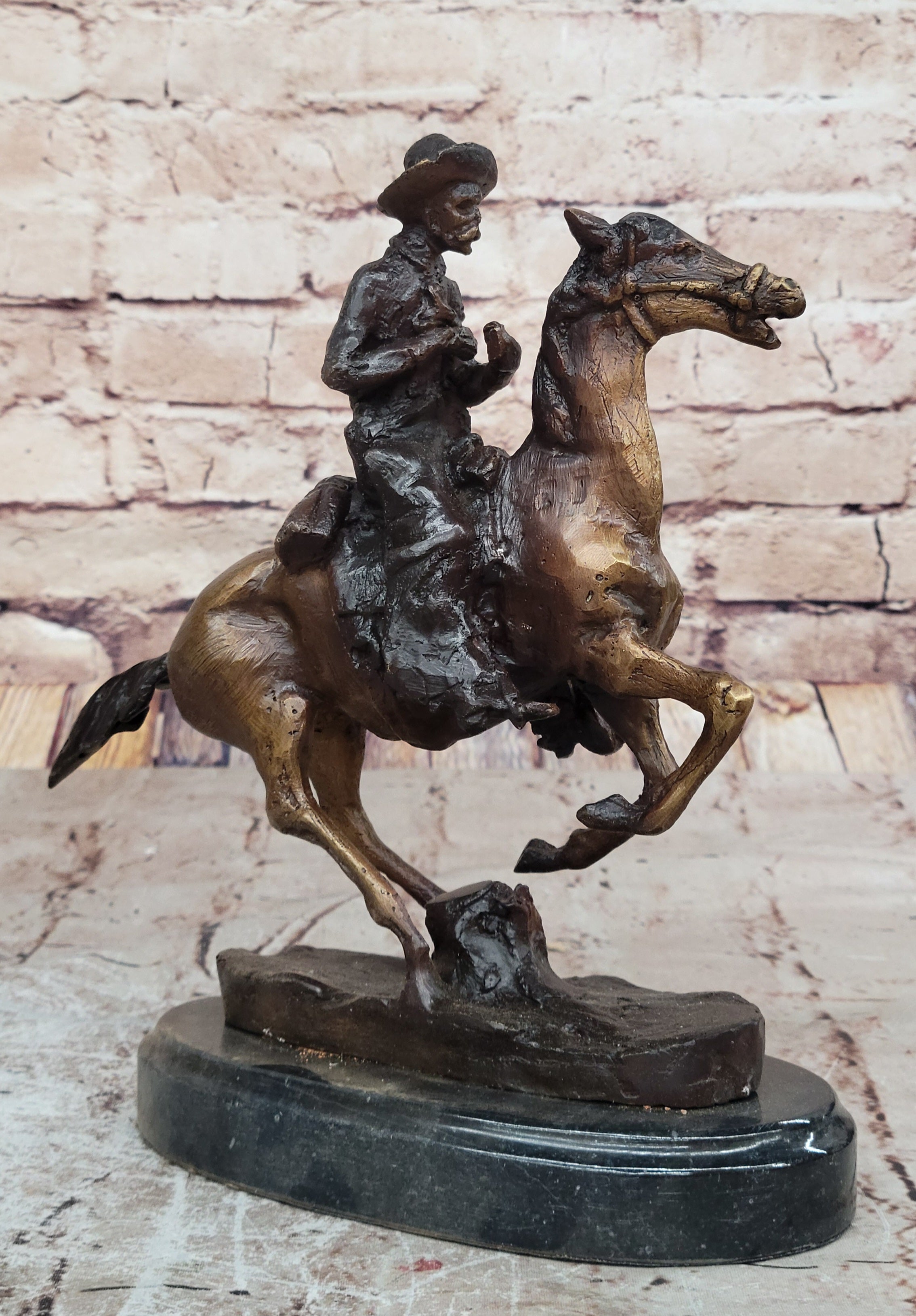 Trooper of the Plains by Frederic Remington – Western Bronze Desktop Statue