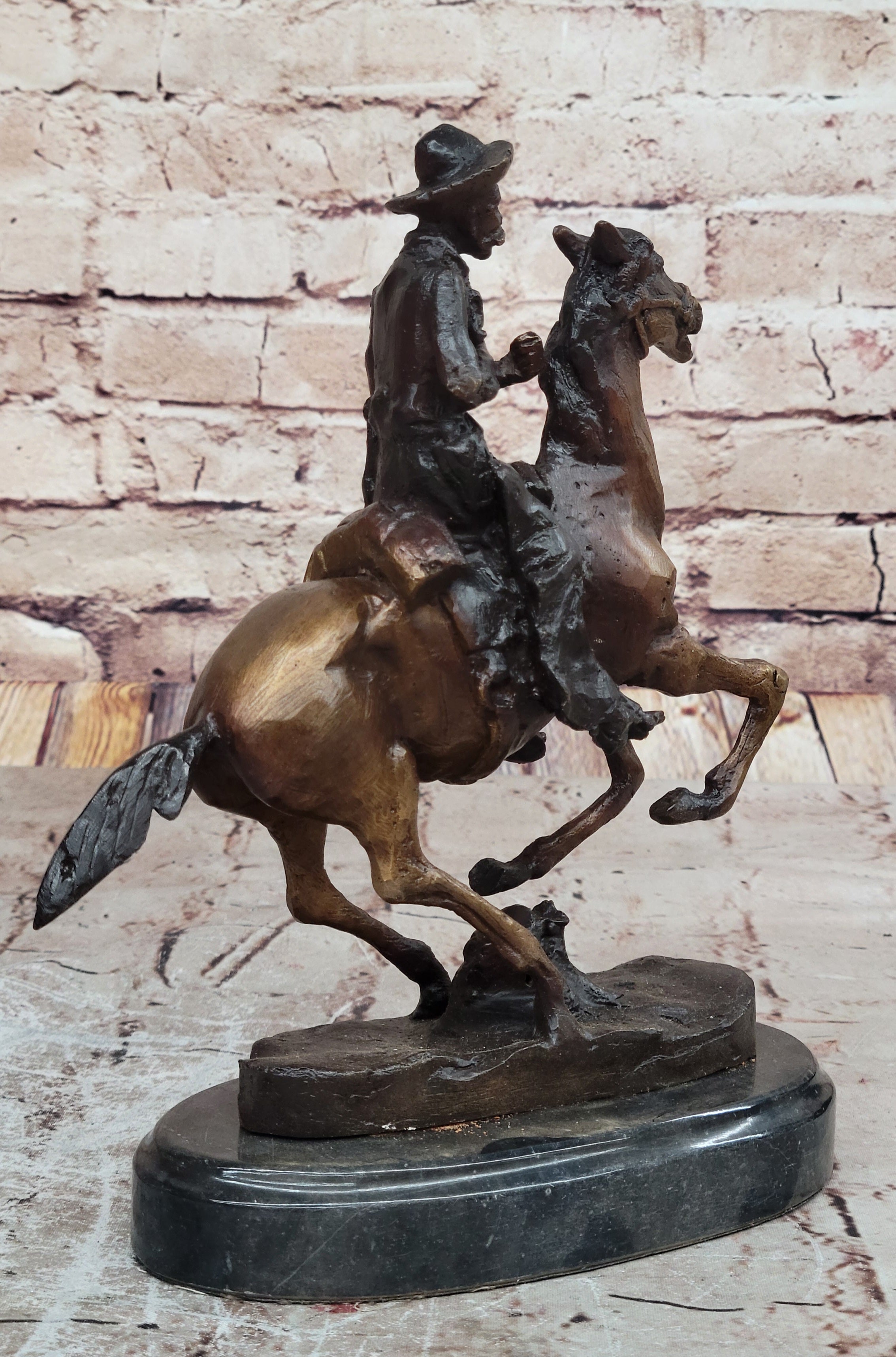 Trooper of the Plains by Frederic Remington – Western Bronze Desktop Statue