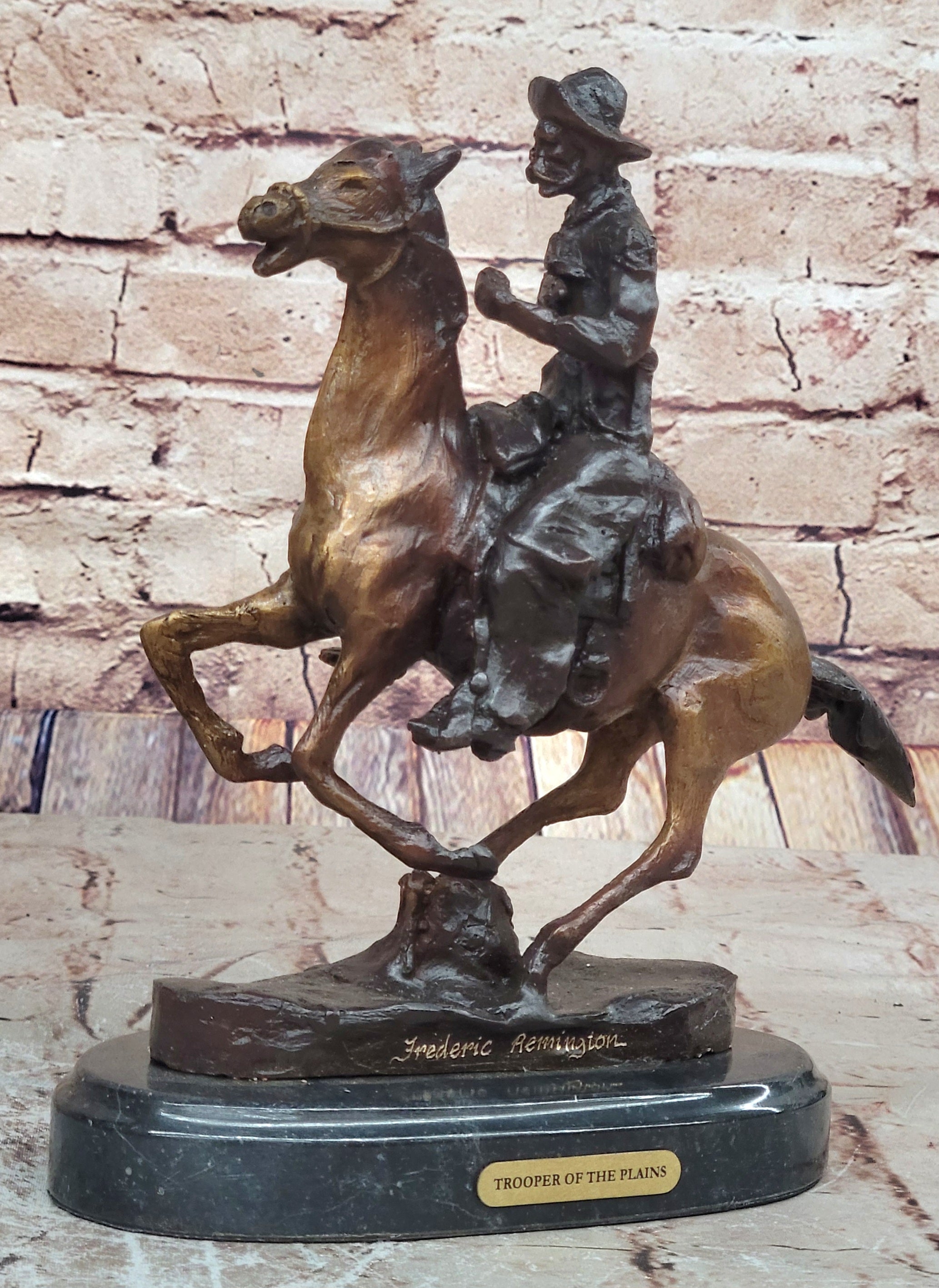 Trooper of The Plains by Frederic Remington western Desktop BRONZE STATUE FIGURE