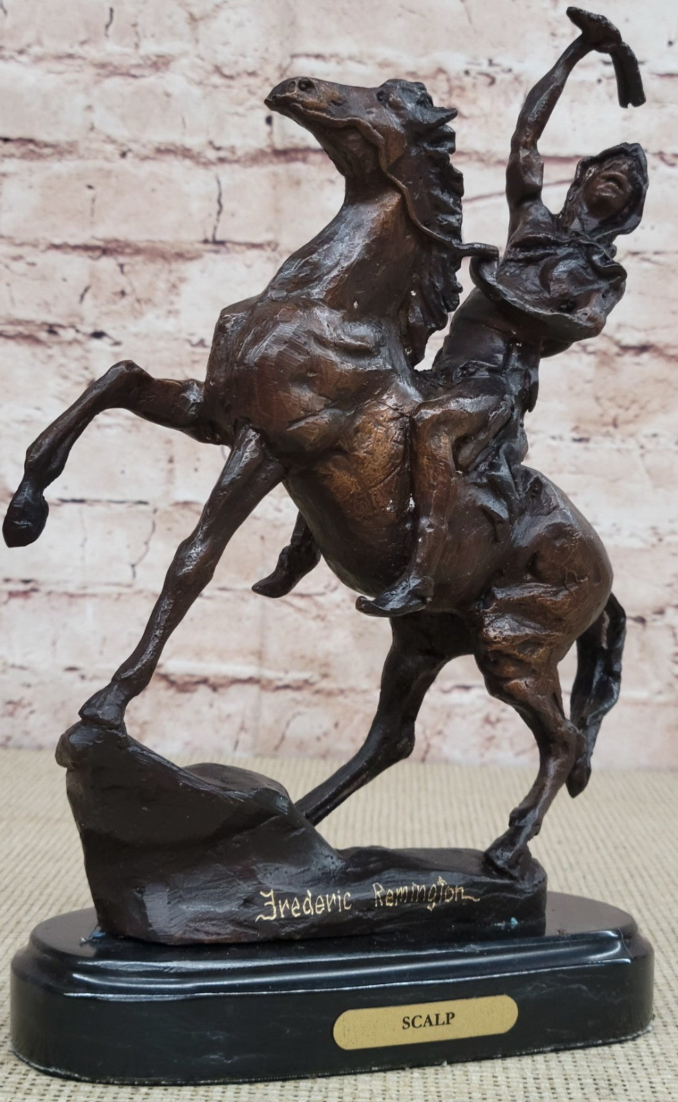 Handcrafted bronze sculpture SALE Base~ Marble On Scalp~ Remington~The Federick