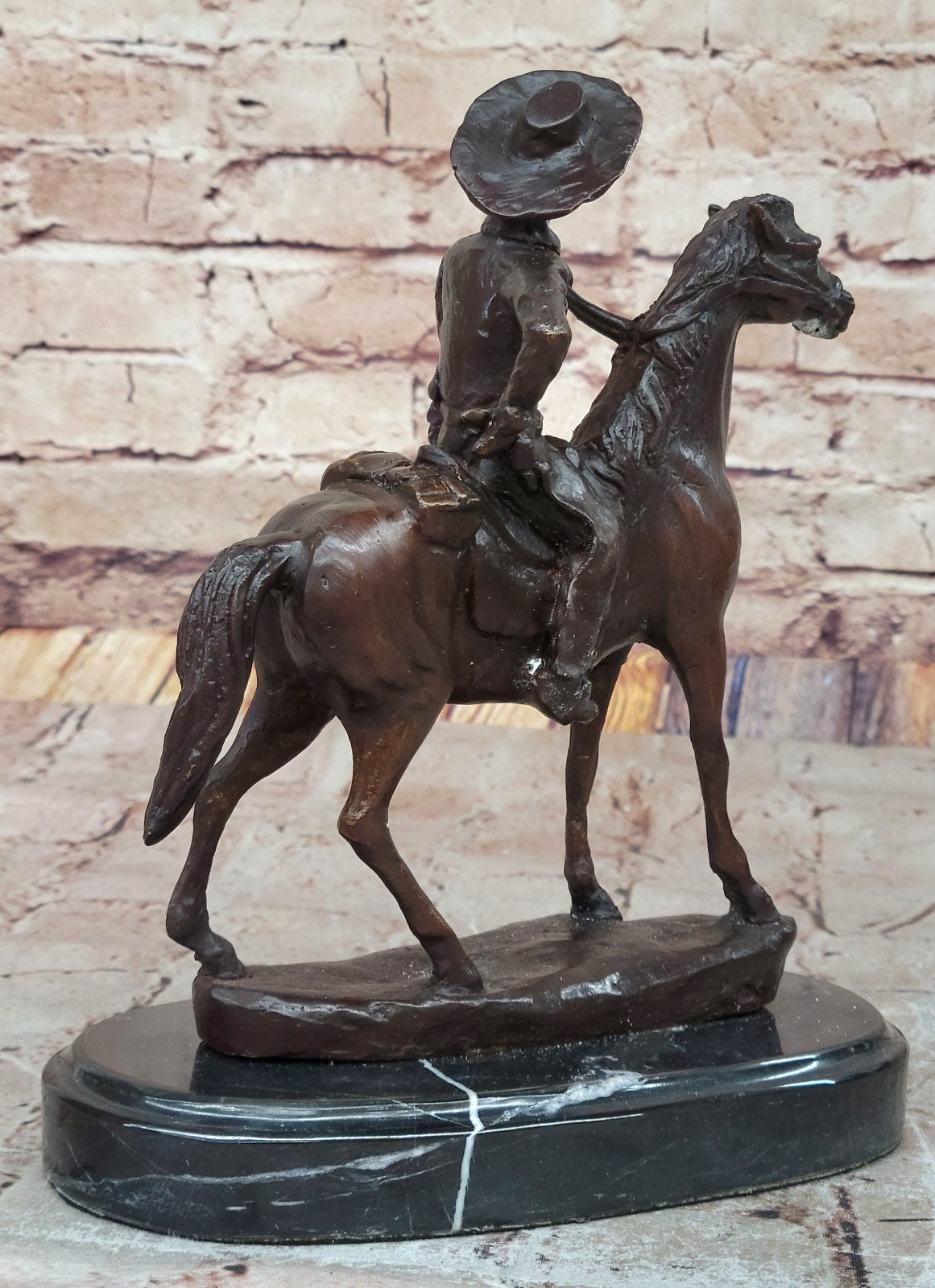 Handcrafted bronze sculpture SALE Marble W/ Art by Thomas " Rogers Will