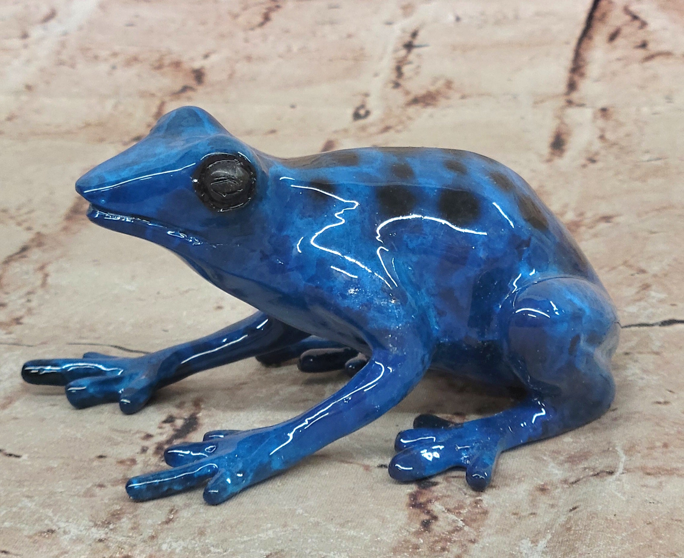 Marius Signed Frogman Bronze Sculpture: Handcrafted Detailed Toad Statue