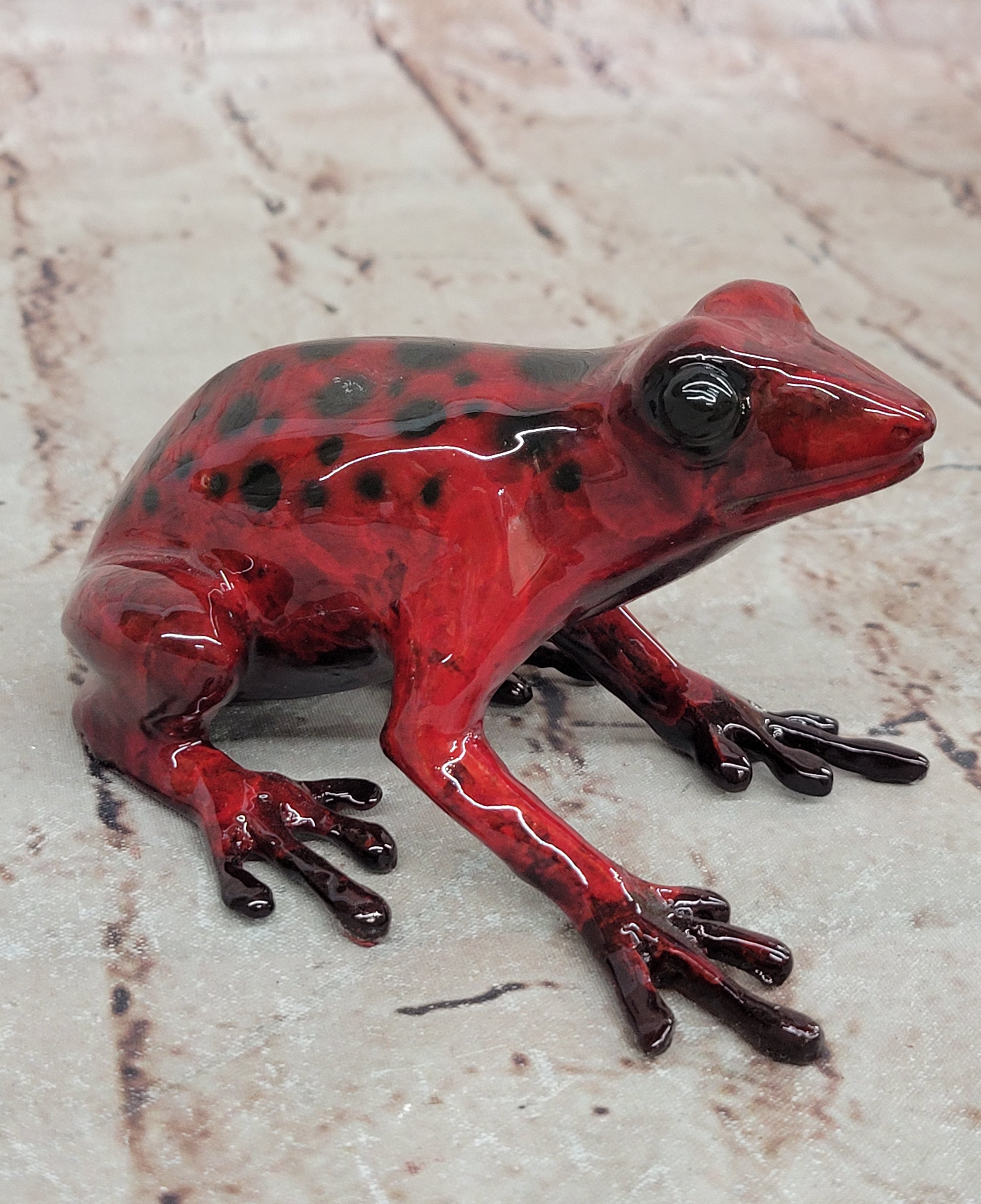 Hand Made Vienna Bronze Frog Statue: Signed Limited Edition Collectible Sculpture