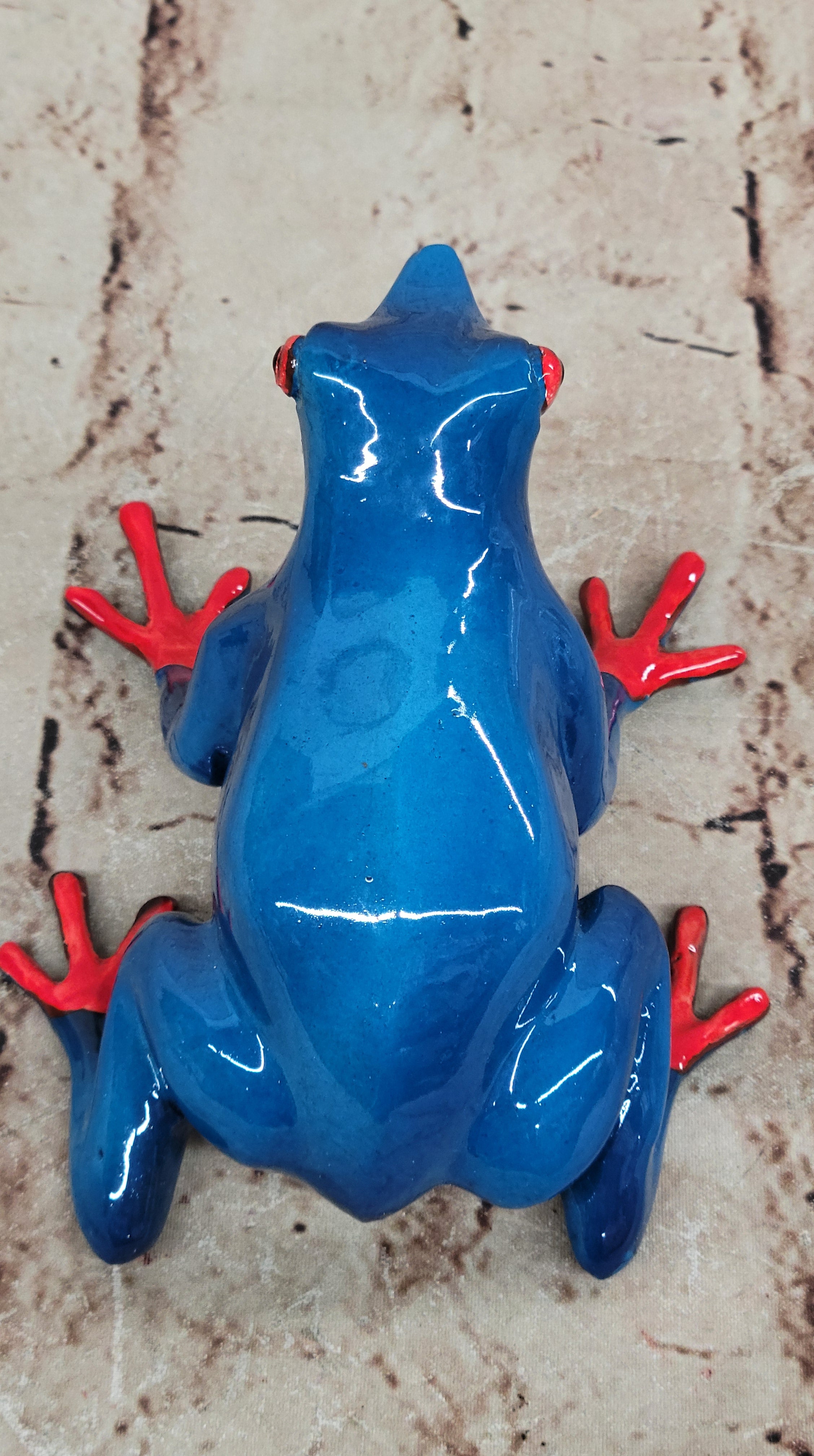 Marius Bronze Sculpture: Limited Edition Blue Frog Statue for Home Office Garden
