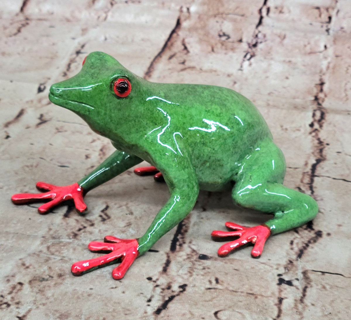 Collectible Bronze Frogman Sculpture Statue Numbered Forest Baby Toad Figure
