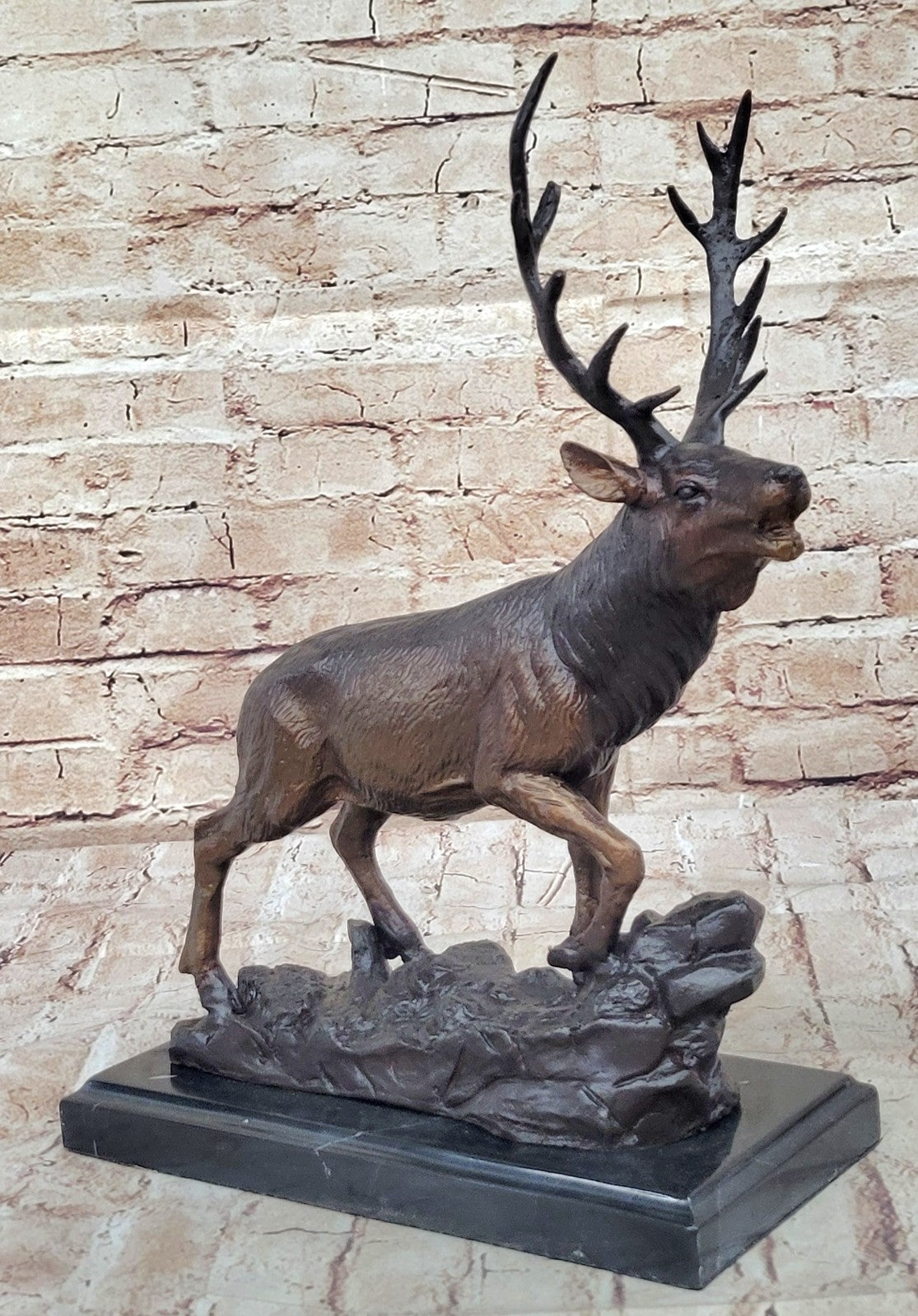 Handcrafted bronze sculpture SALE Lodge Stag Buck Caribou Deer Elk Marble