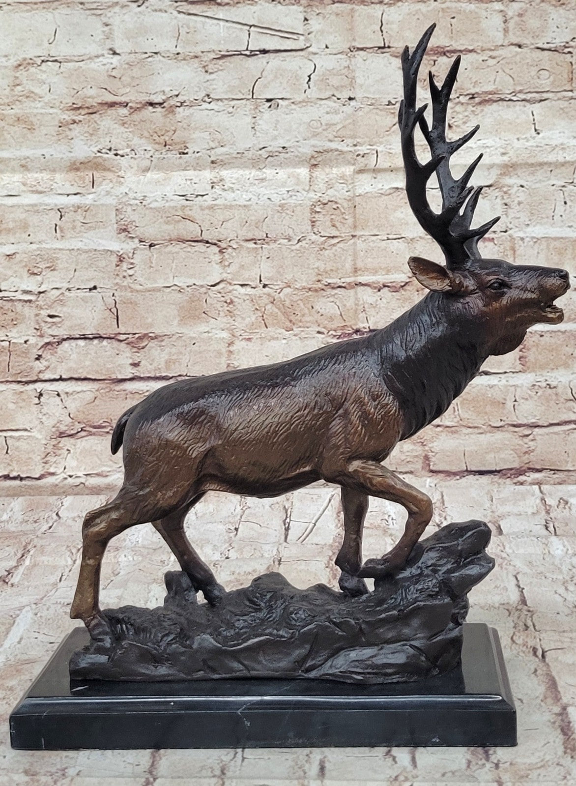 Handcrafted bronze sculpture SALE Lodge Stag Buck Caribou Deer Elk Marble