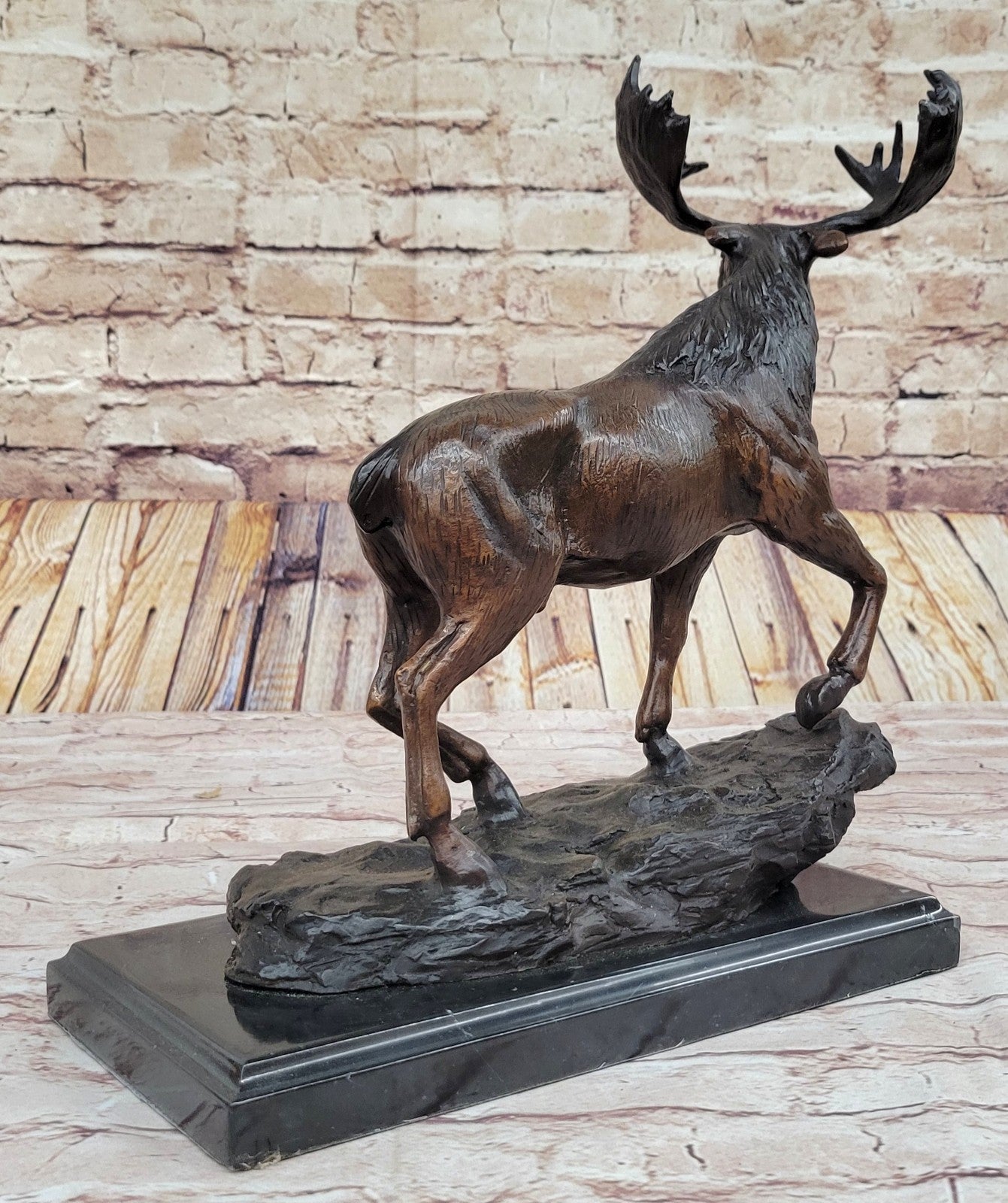 Backyard Indoor/Outdoor Male Deer Stag & Dogs Hunter Cabin Bronze Sculpture Sale