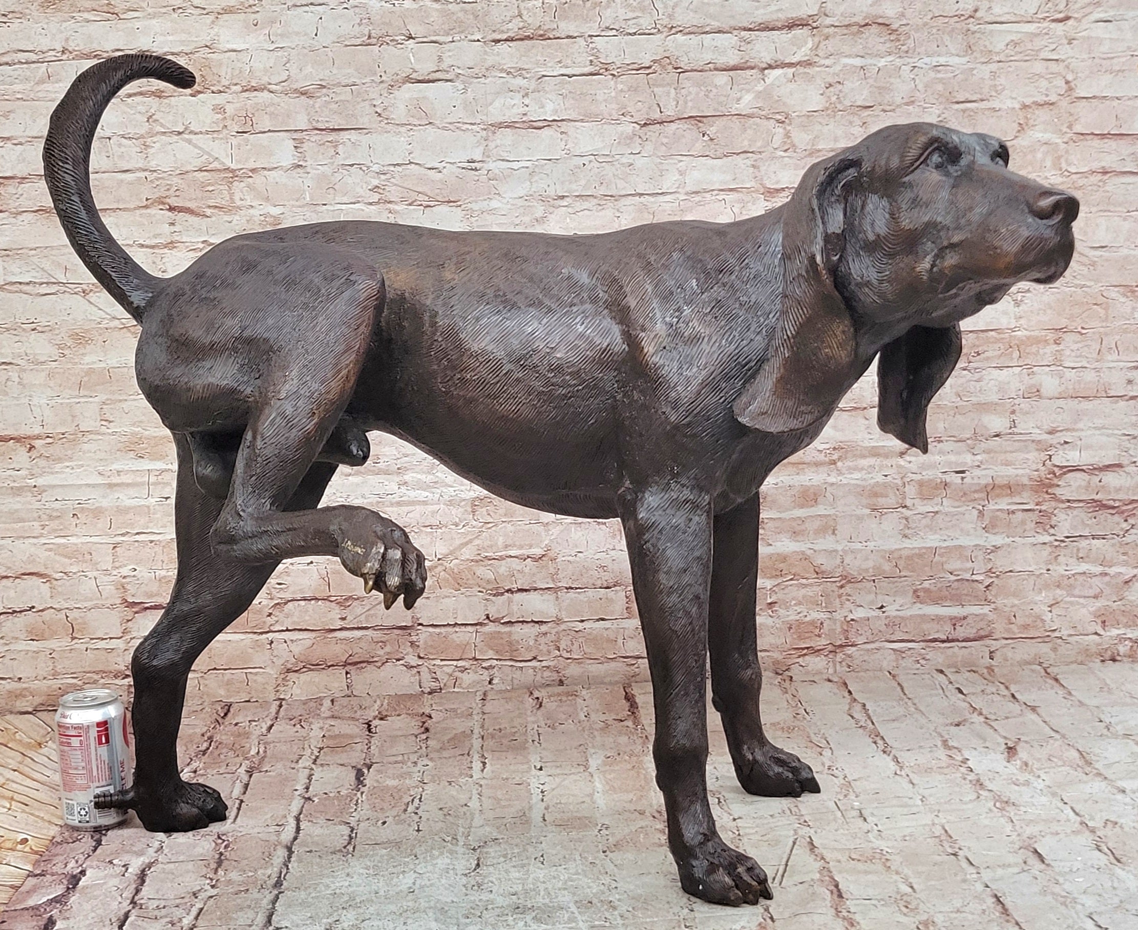 Art Deco Bronze Sculpture Statue Basset Bloodhound Hound Dog Sleuth Figurine