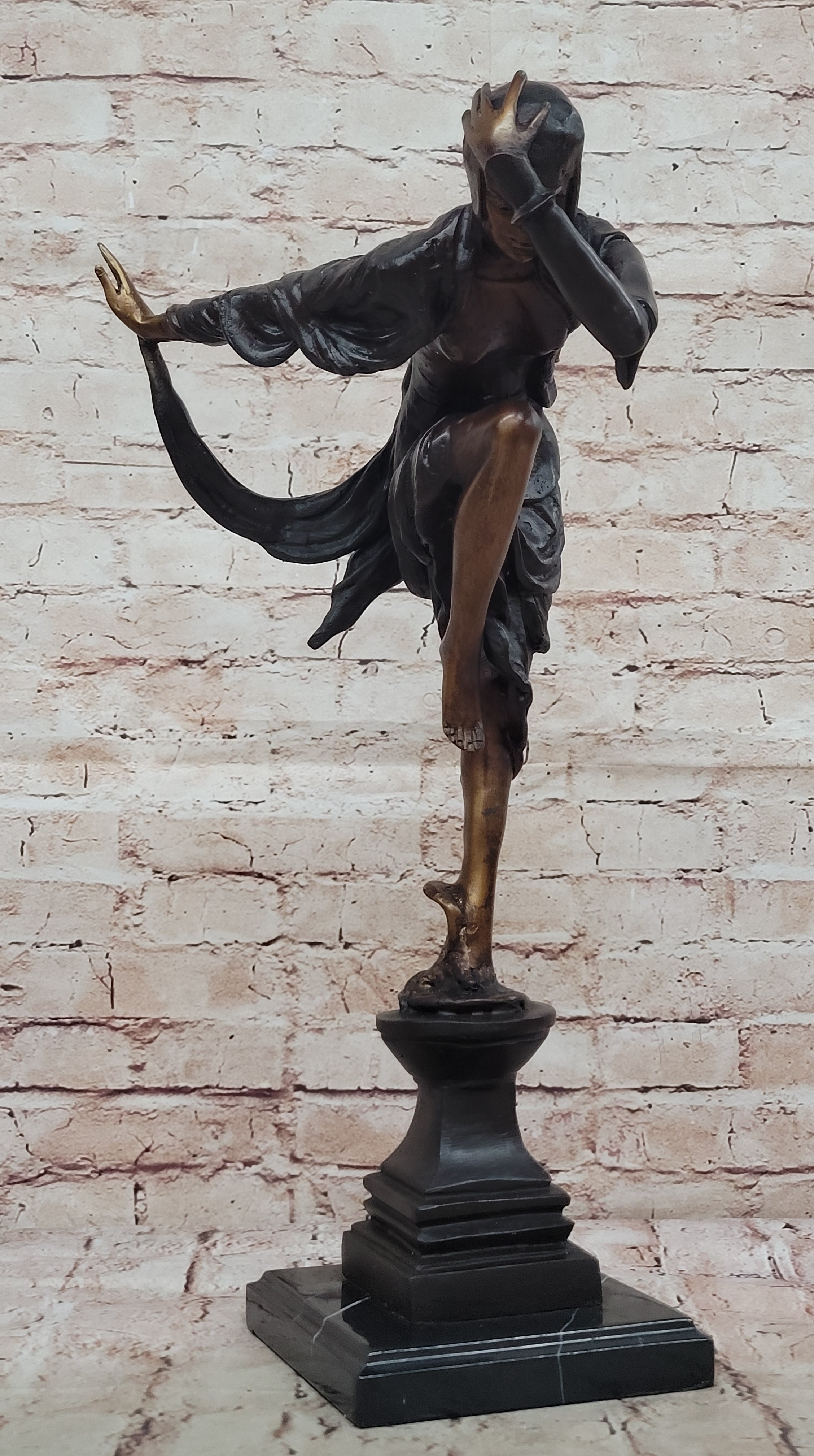 Bronze art deco dancer w/snake sculpture Ankara Dancer Classic Artwork Hot cast