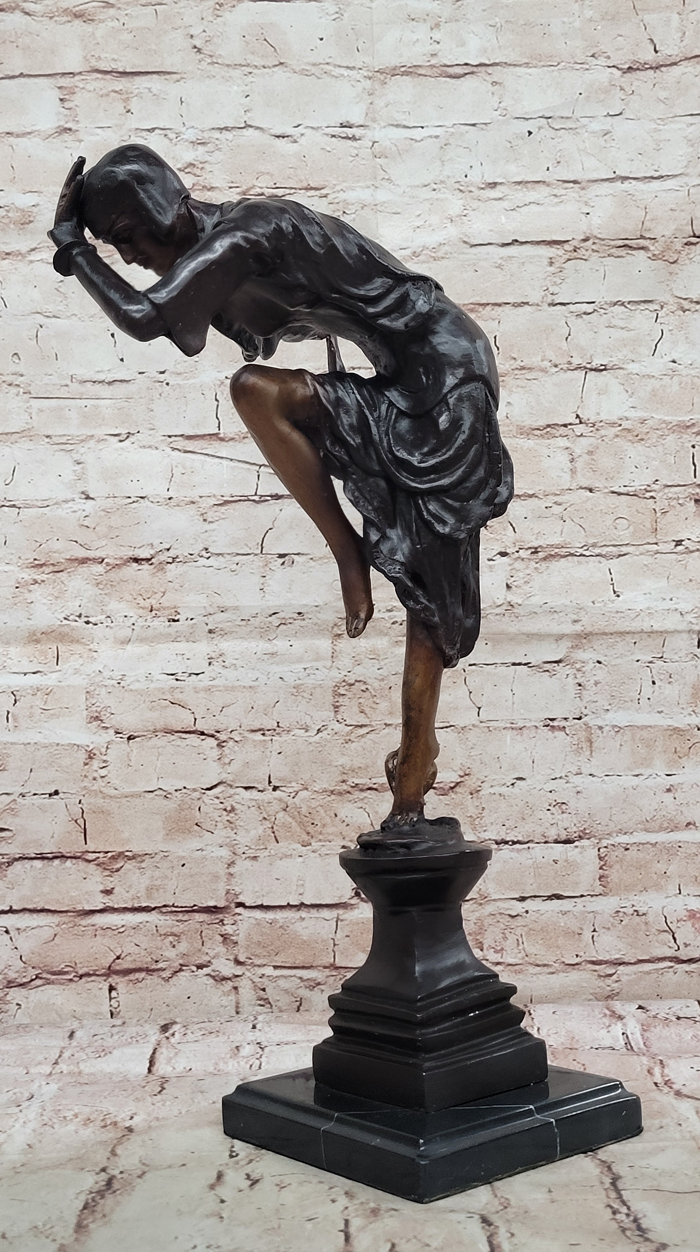 Bronze art deco dancer w/snake sculpture Ankara Dancer Classic Artwork Hot cast