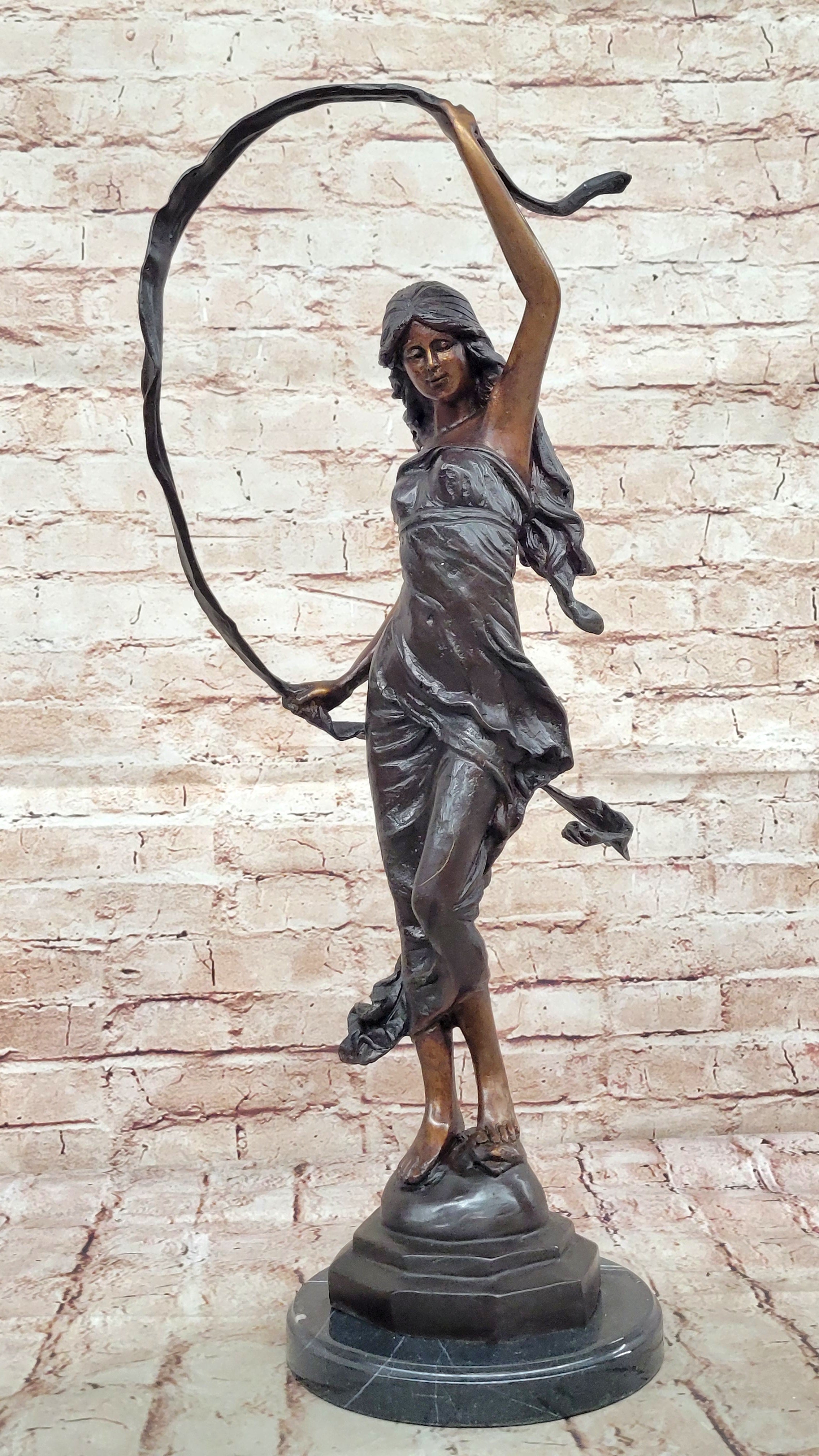 Handmade BRONZE METAL HAWAIIAN HULA DANCER, MA:LE, STATUE FIGURINE HOT CAST