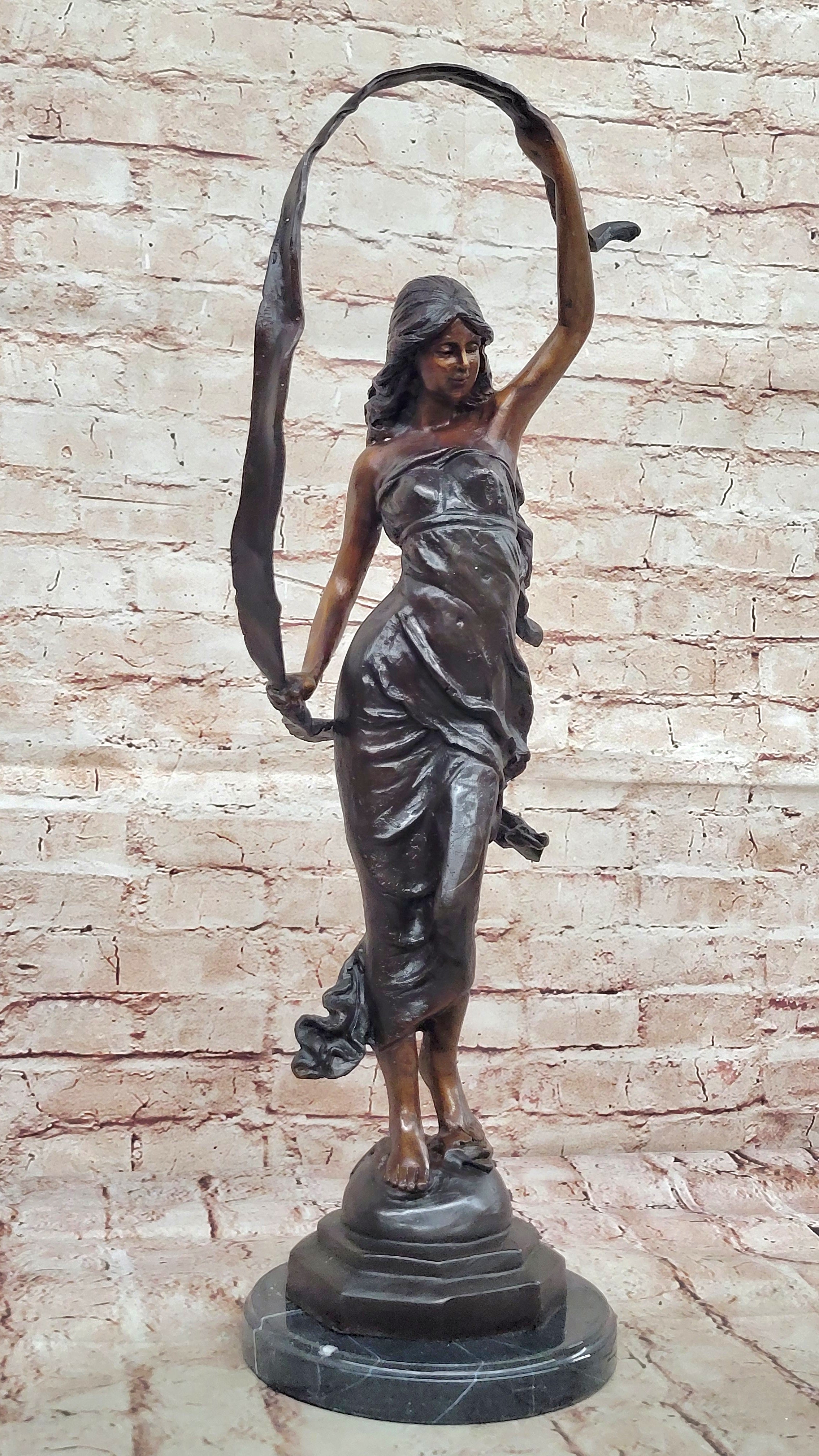 Handmade BRONZE METAL HAWAIIAN HULA DANCER, MA:LE, STATUE FIGURINE HOT CAST