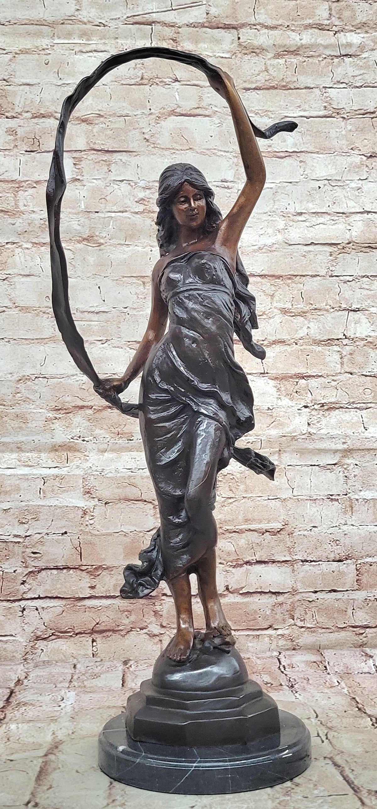 Handmade BRONZE METAL HAWAIIAN HULA DANCER, MA:LE, STATUE FIGURINE HOT CAST