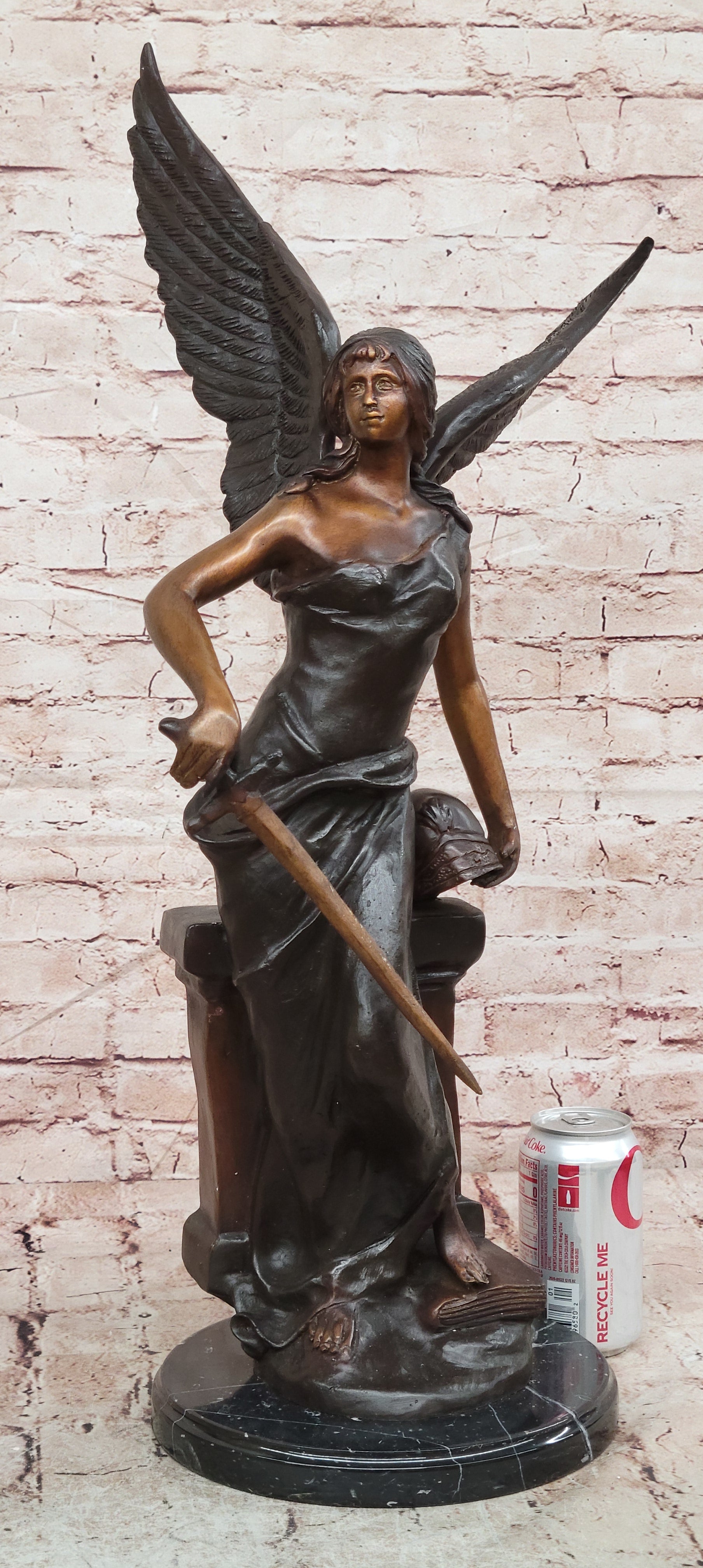 Female Knight by Famous French Artist Moreau Bronze Sculpture Museum Quality Art