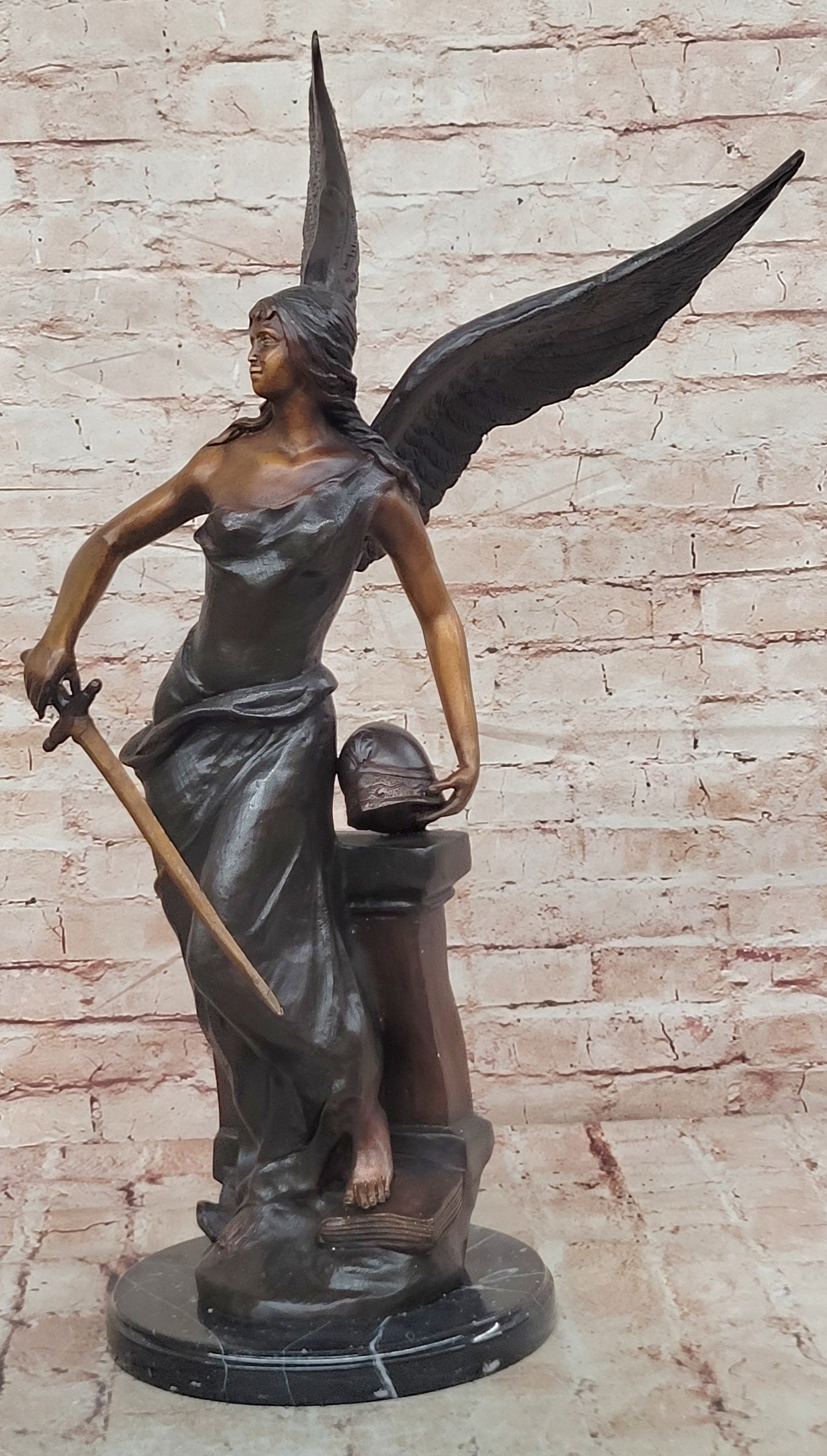 Female Knight by Famous French Artist Moreau Bronze Sculpture Museum Quality Art