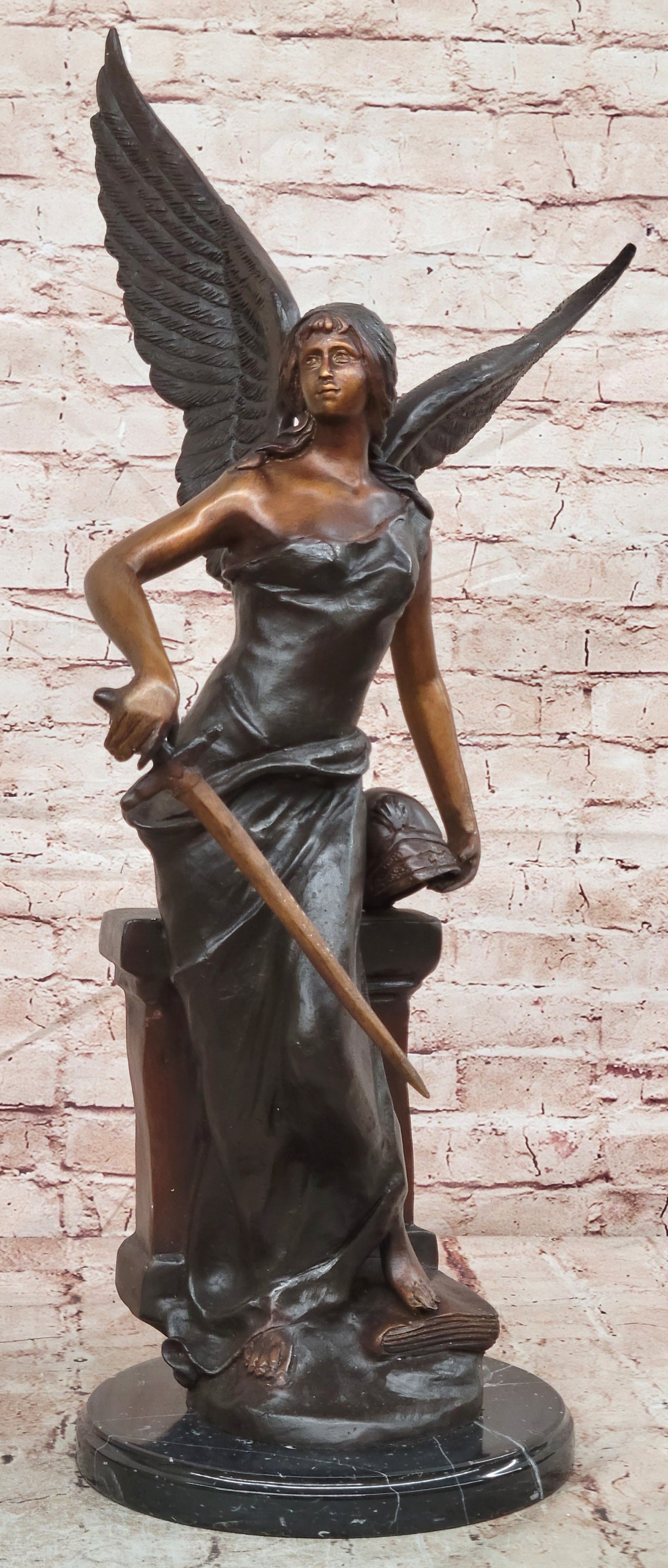 Female Knight by Famous French Artist Moreau Bronze Sculpture Museum Quality Art