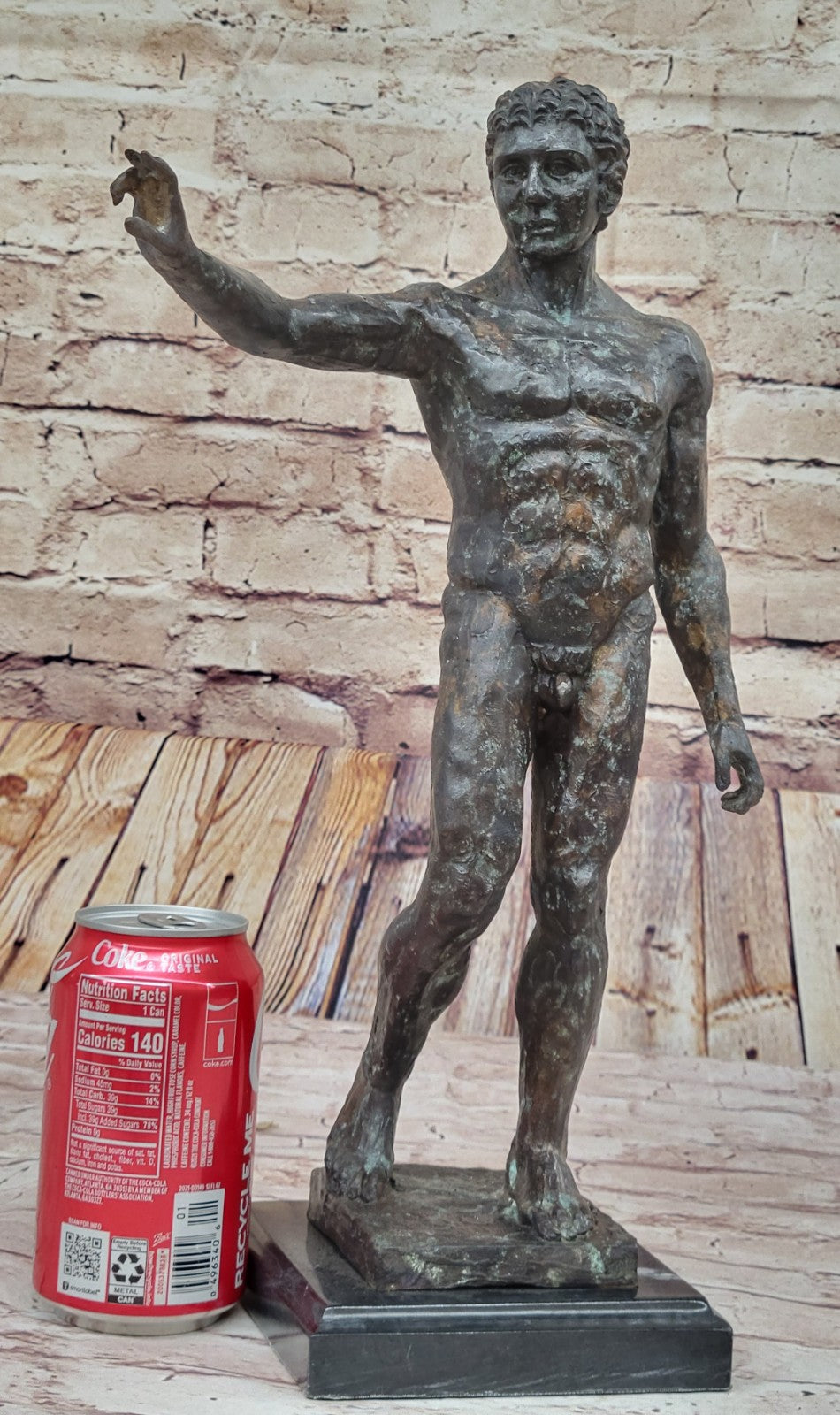 Vintage Style Bronze Hands After Auguste Rodin Man Waiving Statue Figure Sale