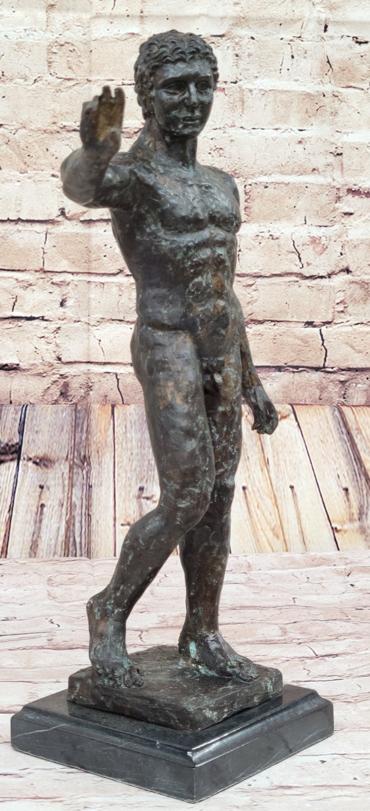 Vintage Style Bronze Hands After Auguste Rodin Man Waiving Statue Figure Sale